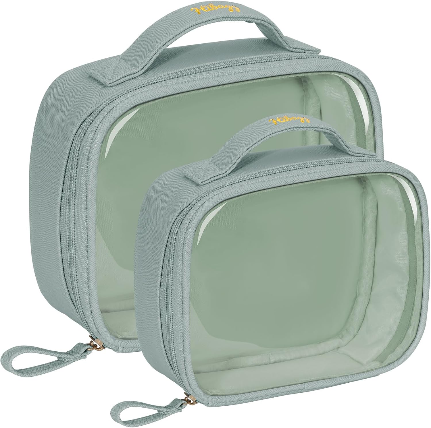 Hibagg Neceser de viaje, Verde grisáceo, Transparente
