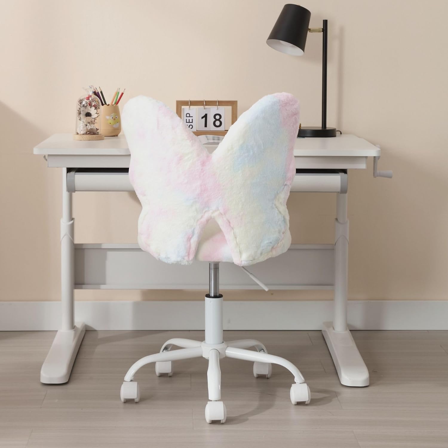 DM Furniture Silla de escritorio con diseño de mariposa para niños, silla de estudio para niñas, estudiantes, silla de computadora, silla de oficina