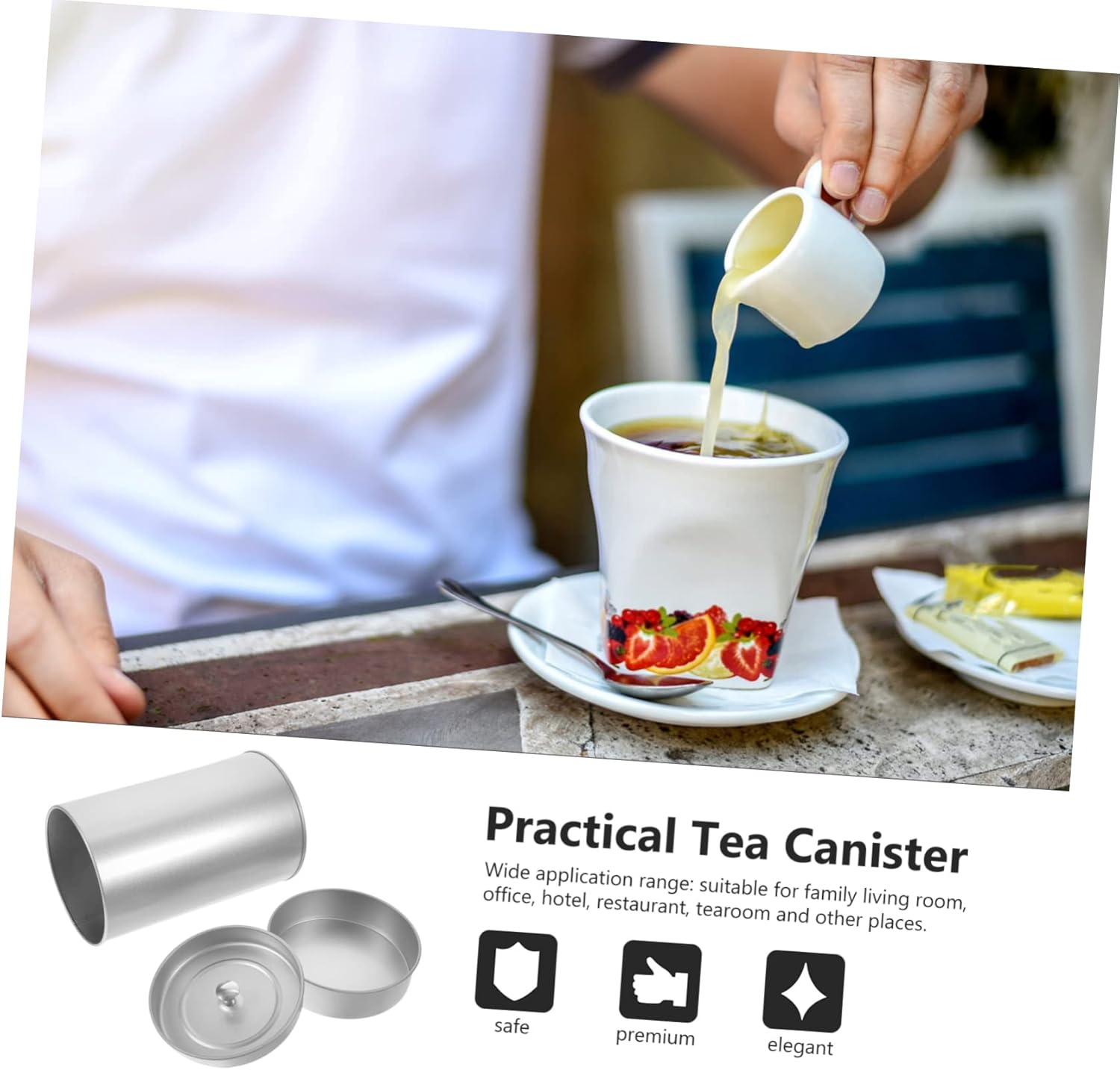 Cabilock 3 piezas de té de acero inoxidable lata de almacenamiento de sello de cocina, tarro de almacenamiento de café, bolsas de té, recipiente