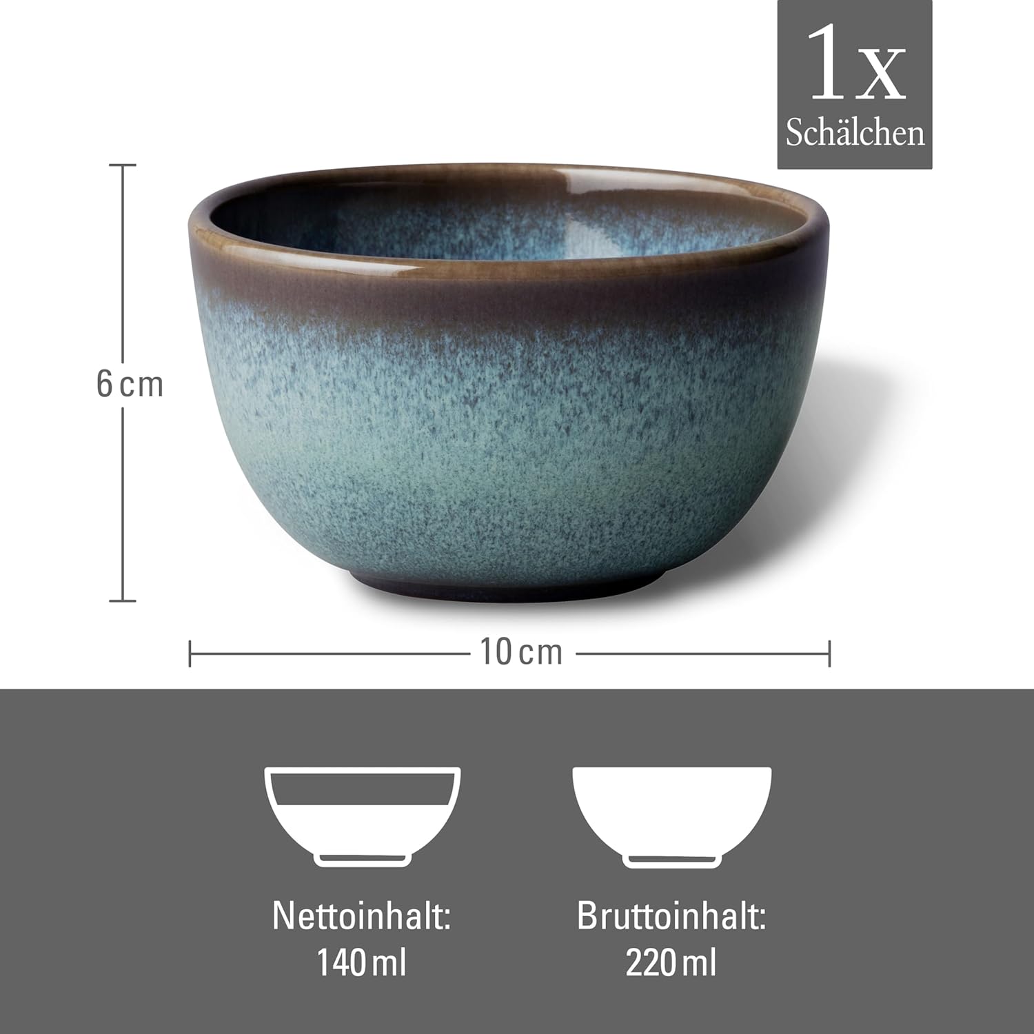 like. by Villeroy & Boch – Lave Glacé Dip Bowl 4 x 4 x 2.25 in, turquesa, loza