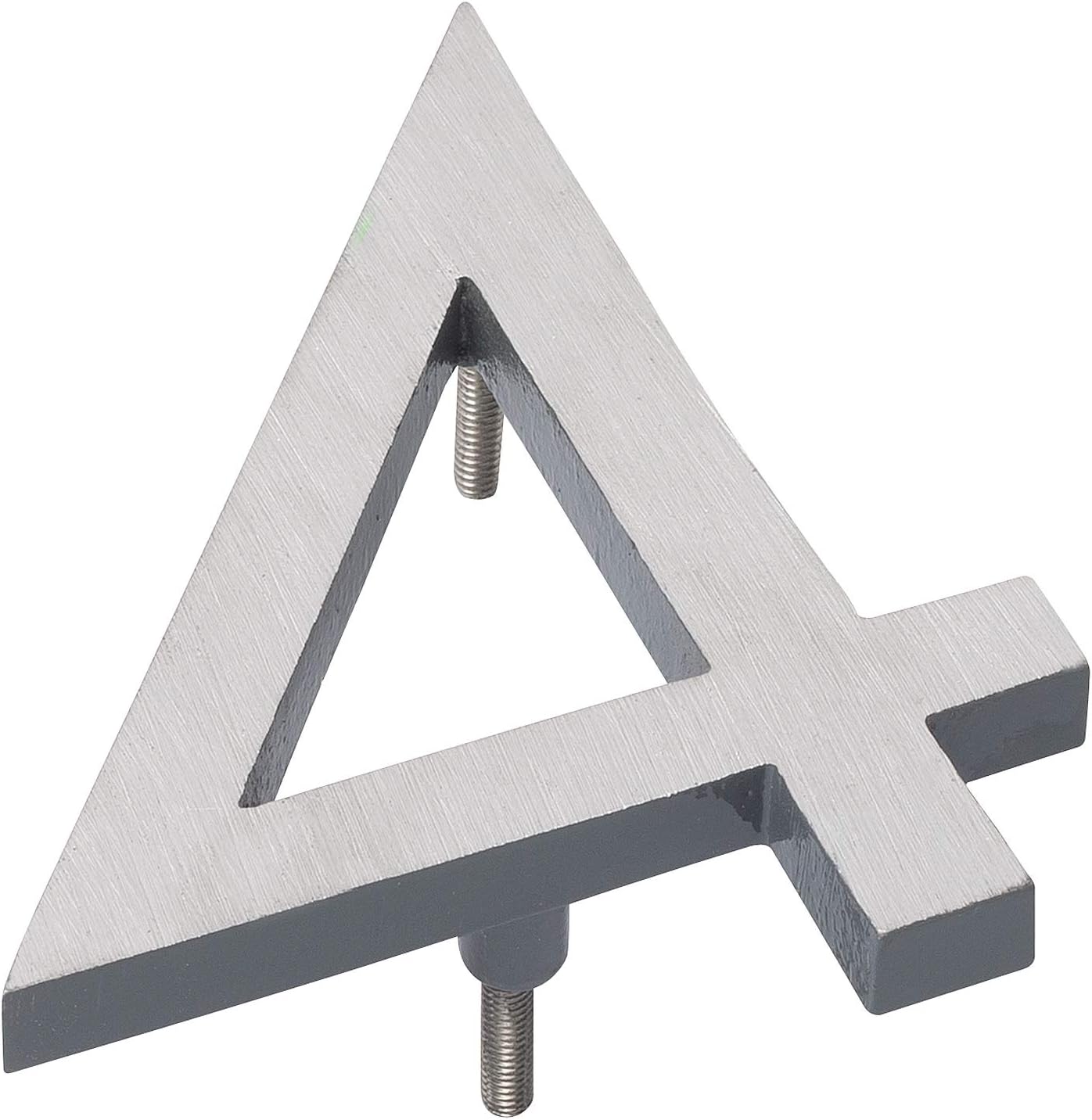 Montague Metal Products MHN-16-F-GY2-4 Números flotantes modernos de aluminio cepillado sólido, 16 pulgadas, níquel satinado con recubrimiento en