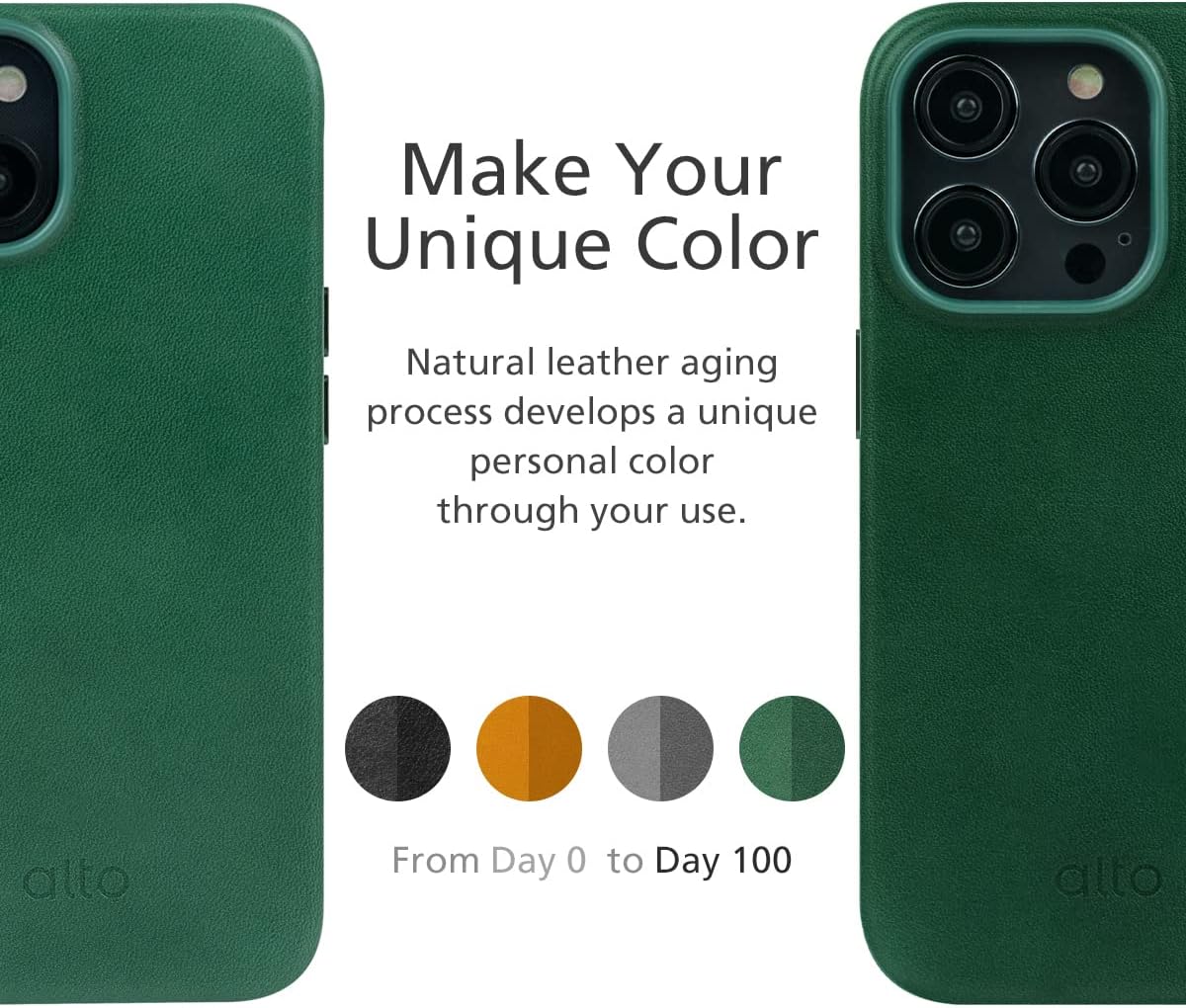 alto Funda de cuero diseñada para iPhone 14 y iPhone 13, serie original, funda protectora de cuero italiano de primera calidad hecha a mano (6.1