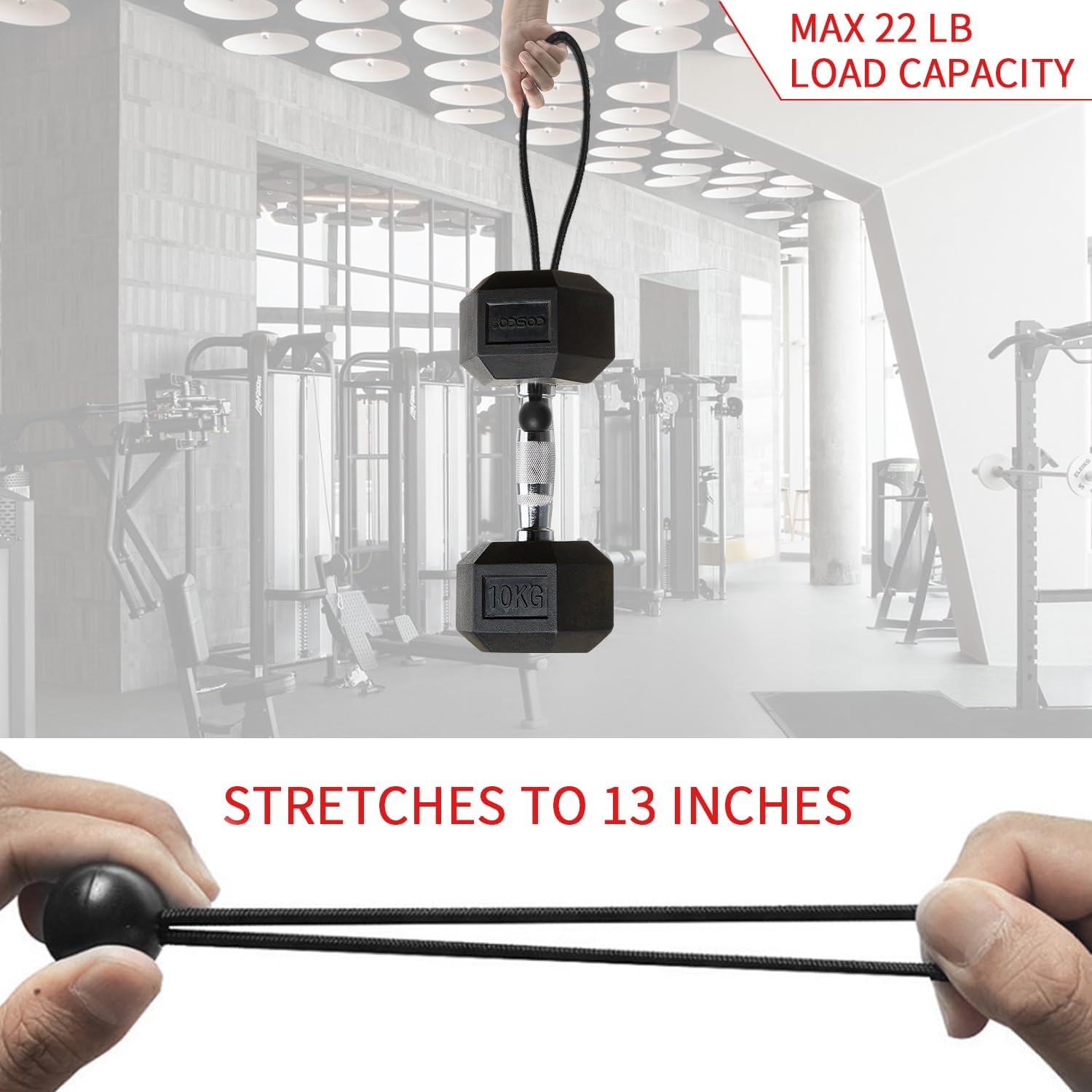 Cuerdas elásticas de bolas de 6 pulgadas resistentes y versátiles con bolas, cuerda elástica con bolas, cuerda de bucle, para interiores y