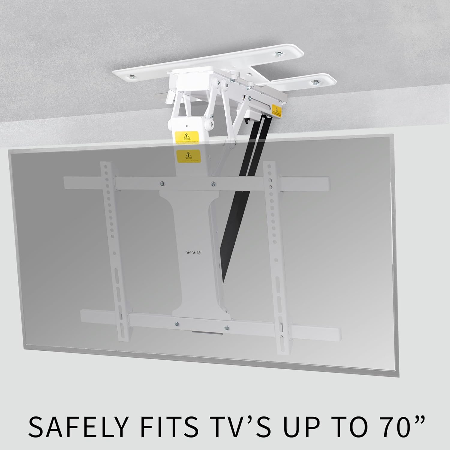 VIVO Soporte de TV de techo giratorio eléctrico abatible para pantallas de 32 a 70 pulgadas, soporte VESA de techo plano motorizado grande, paquete