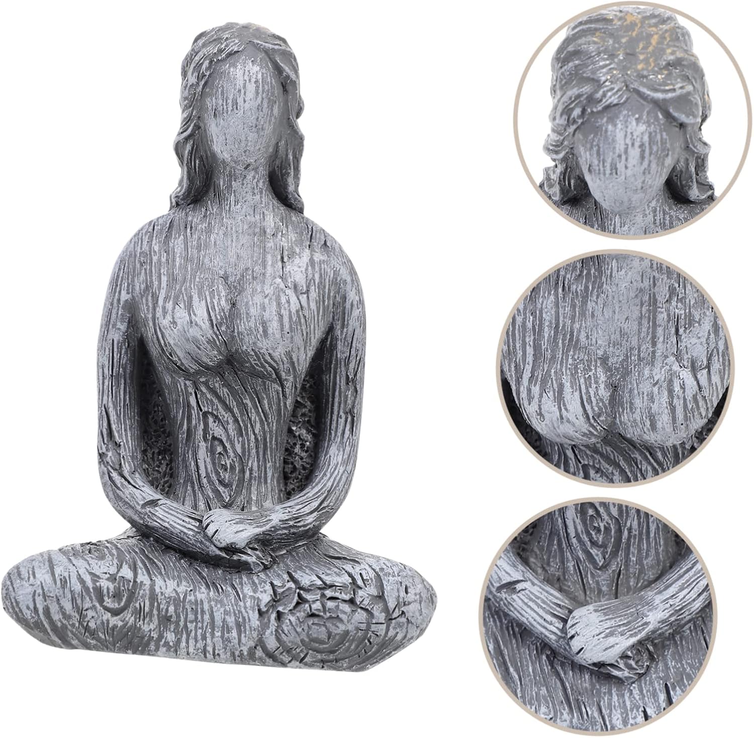 Garneck Adornos tallados, estatua de postura de yoga, figuras de yoga, escultura de diosa, estatua meditadora, decoración de automóvil, decoración