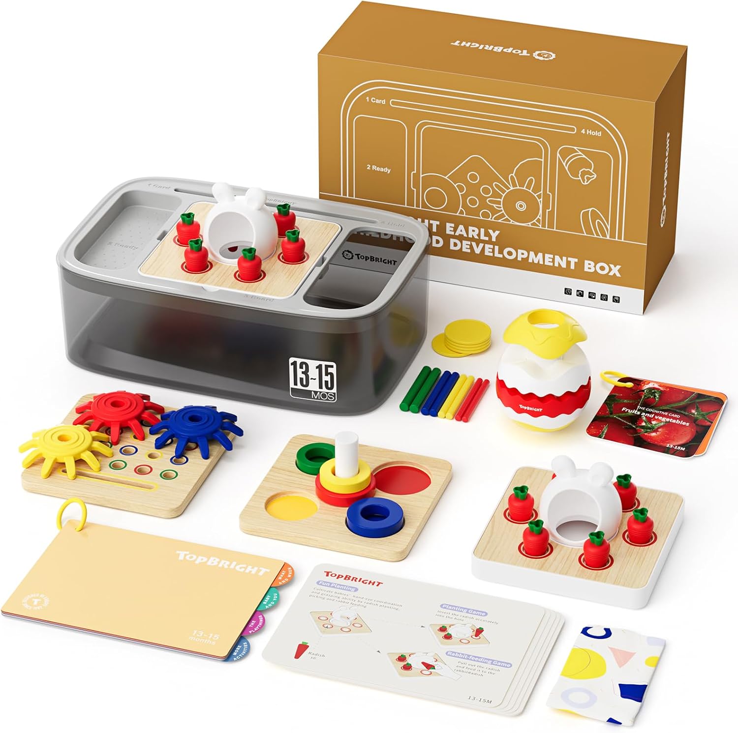 TOP BRIGHT Juguete Montessori para niños pequeños de 1 año, juguete de cubo de actividades 8 en 1, regalo de primer cumpleaños, juguete sensorial,