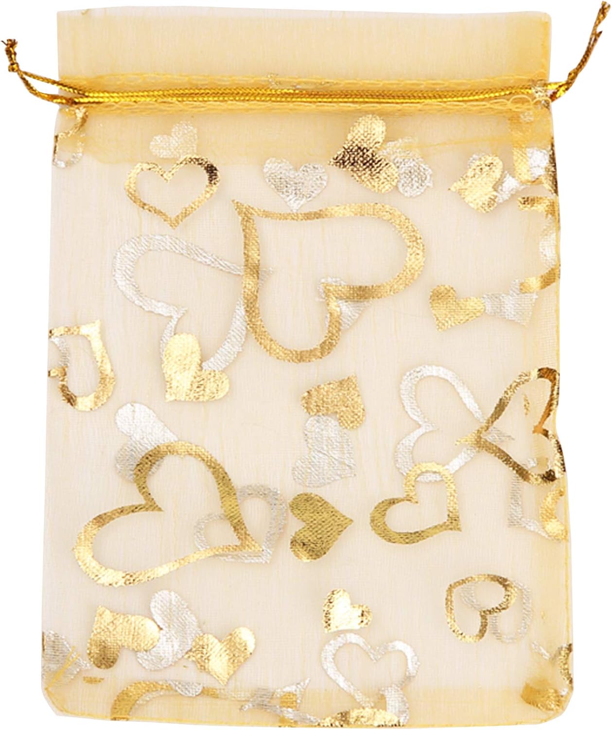 100 bolsas de organza de corazón transparente de 4 x 6 pulgadas con cordón para dulces de Navidad, joyas, fiesta, boda, bolsa de regalo