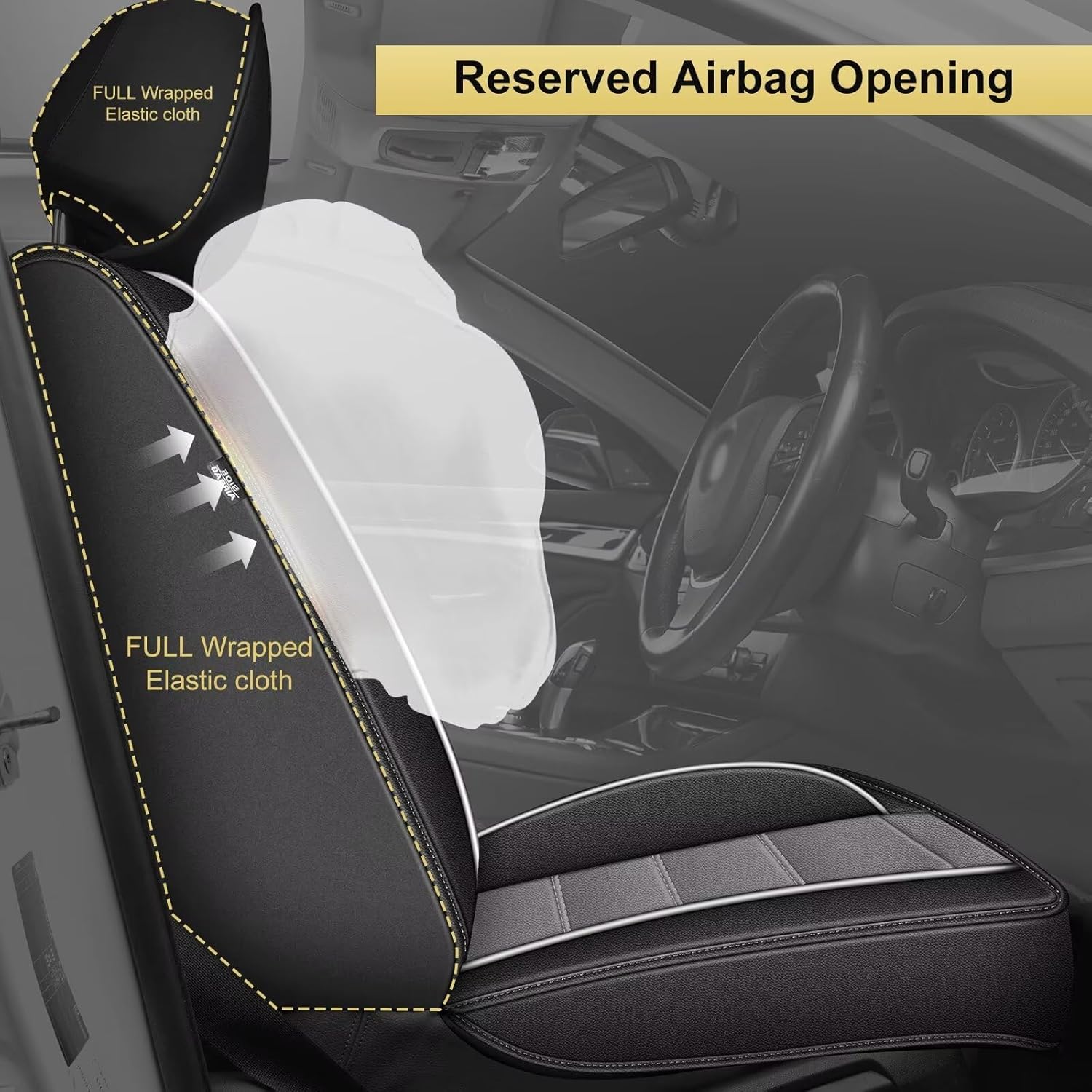 DIKSOAKR Funda de asiento de automóvil para Ford Maverick 2022 2023, protector de asiento de automóvil de lujo de cuero con compatible con bolsa de