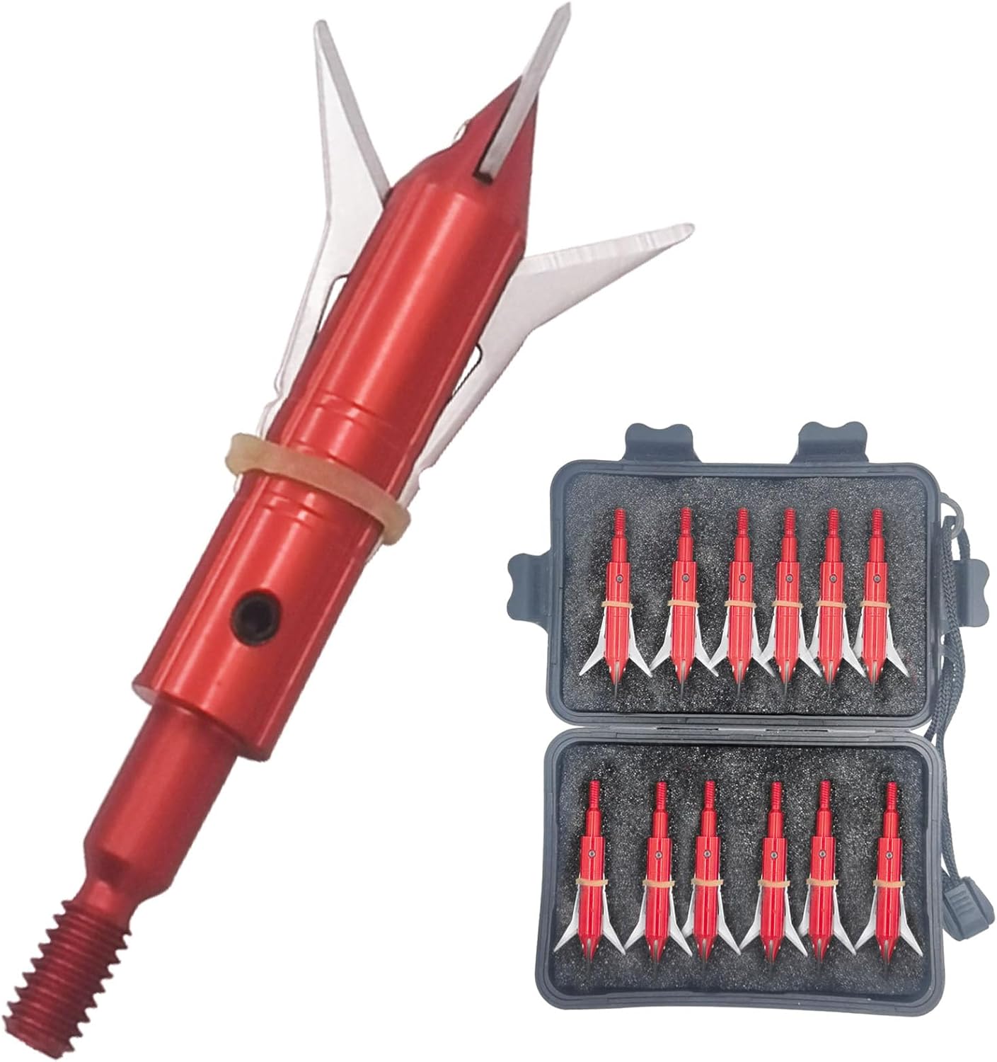 Broadheads de caza, 12 unidades, hoja de corte, cabeza ancha de tiro con arco, 100 o 125 granos, puntas de flecha, compatibles con arcos