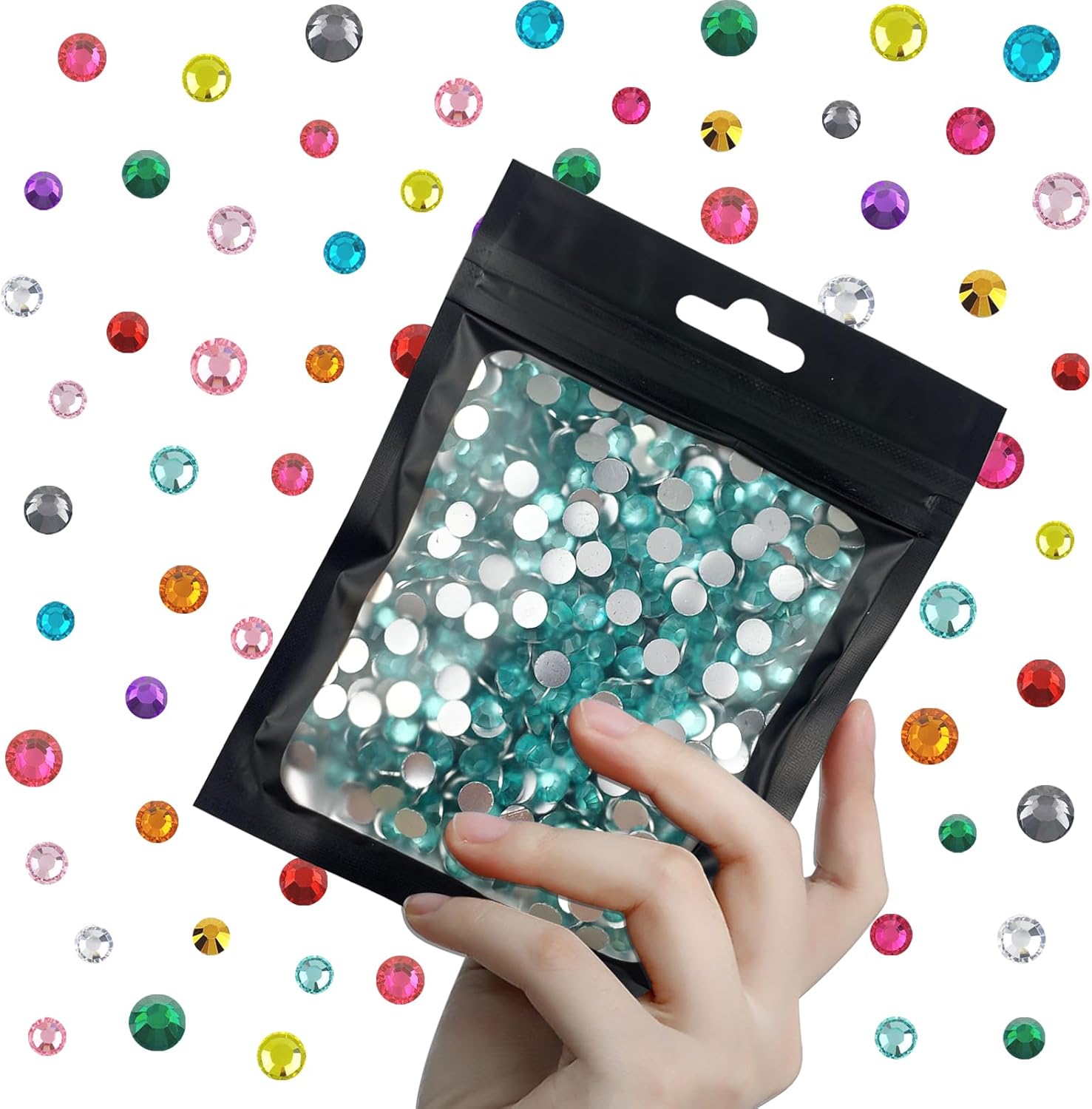 10000 diamantes de imitación de resina de 0.118 pulgadas con parte trasera plana para manualidades, diamantes de imitación aguamarina con parte
