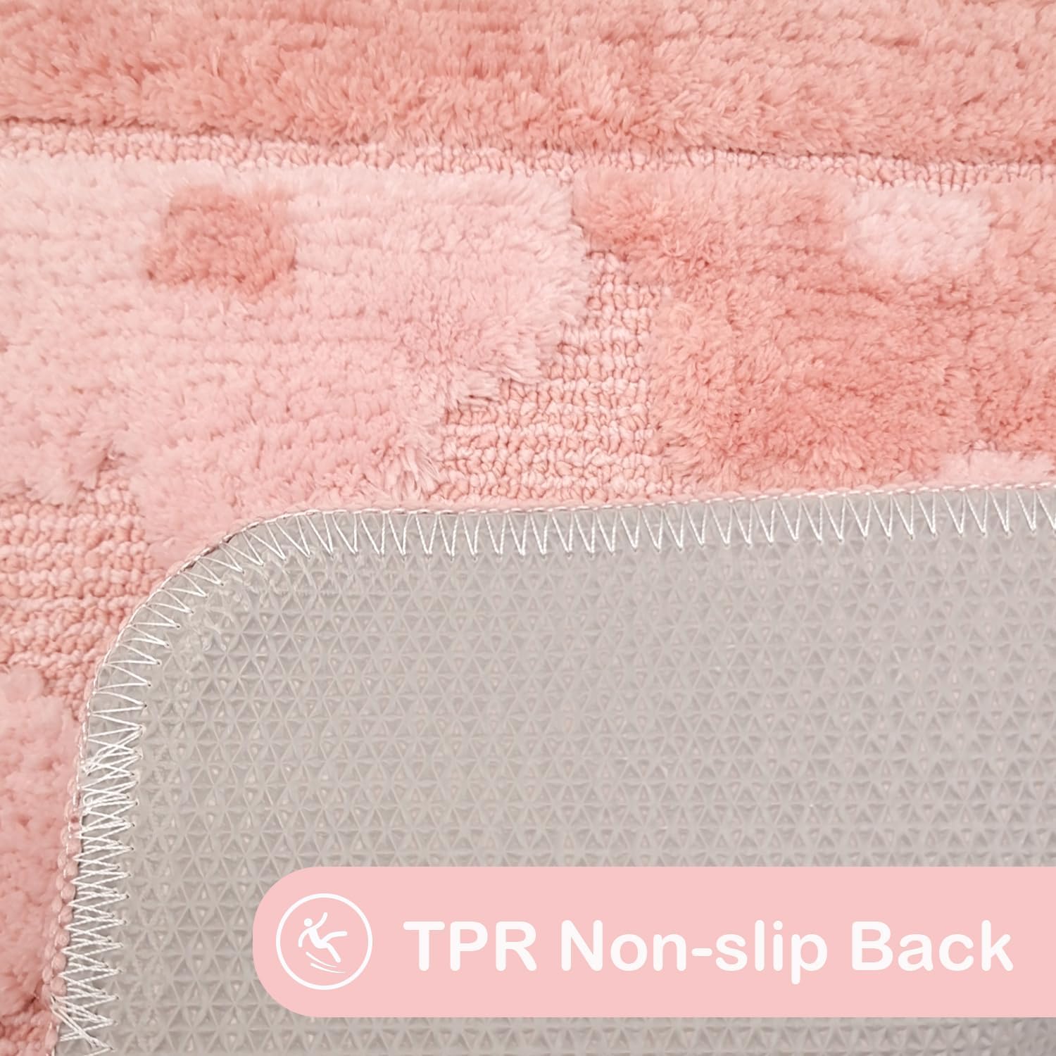 Tapete de baño con diseño de flores rosas, bonito tapete de baño de microfibra ultrasuave, antideslizante, súper absorbente de agua, de secado