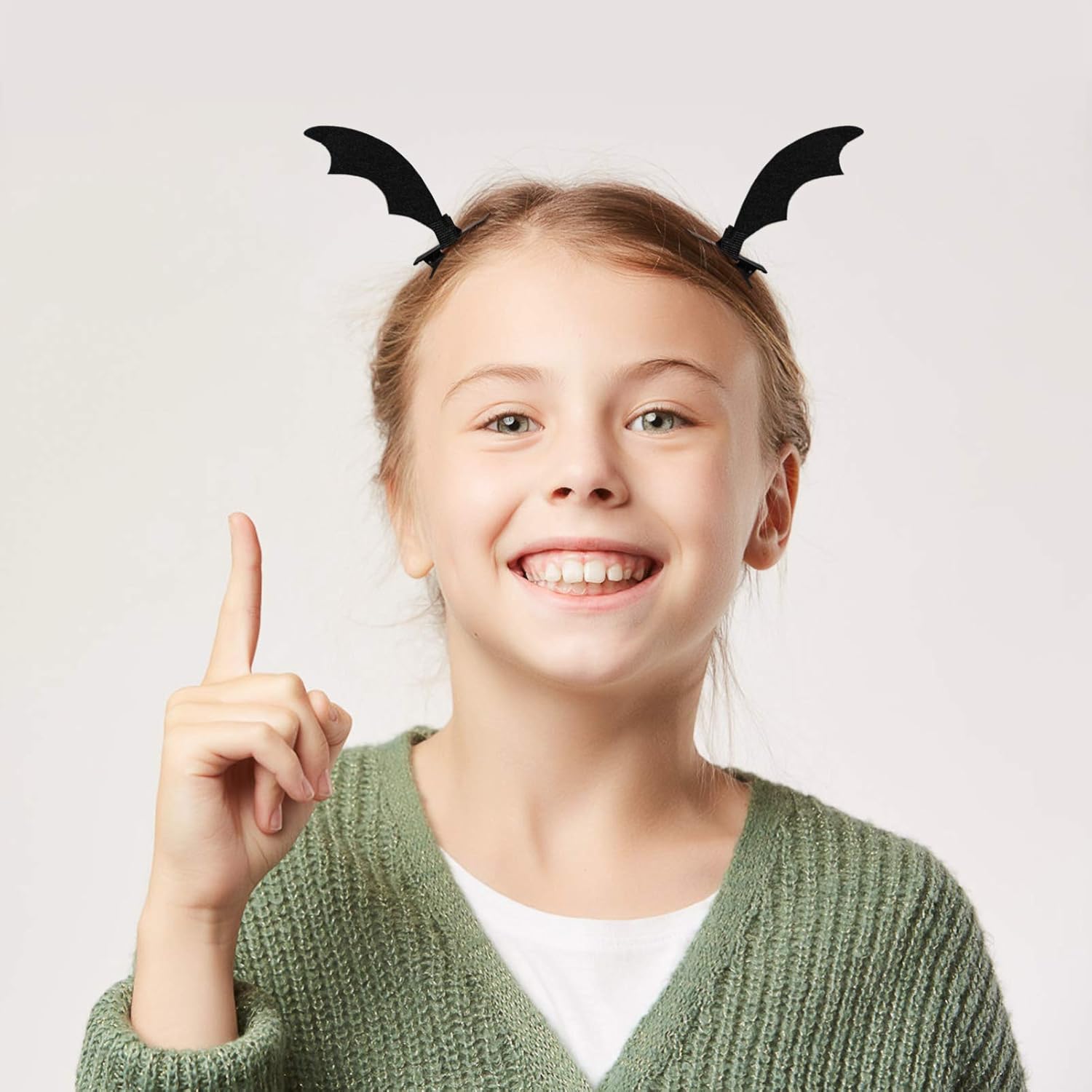 Lurrose 2 pares de pinzas para el pelo de alas de ángel, pinzas para el pelo de cuero de dibujos animados, horquillas de ala del diablo para niños,