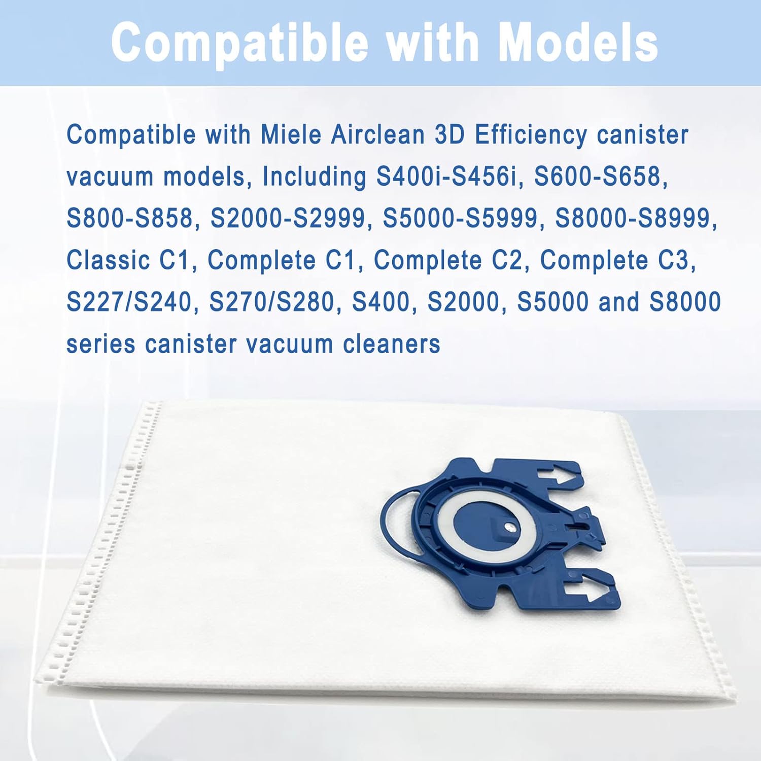 Miele AirClean 3D GN – Paquete de 16 bolsas para aspiradora Miele Vacuum Classic C1, C2 C3, S227S240, S270, S400, S400i-S456i S2, S5, S8 Series con