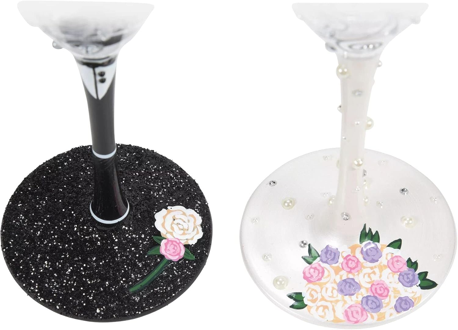 Enesco Designs by Lolita Mrs. Wedding Toasting – Juego de flauta de champán artesanal pintada a mano, 2 unidades (paquete de 1), multicolor