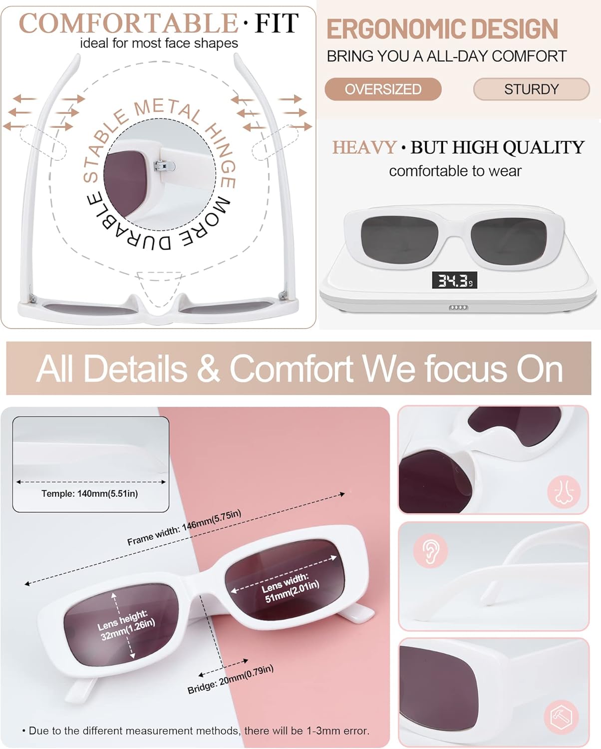 MARE AZZURO Gafas de sol de lectura anchas para mujer, de moda, gruesos, 1.0, 1.25, 1.5, 1.75, 2.0, 2.25, 2.5, 2.75, 3.0, 3.5, 4.0