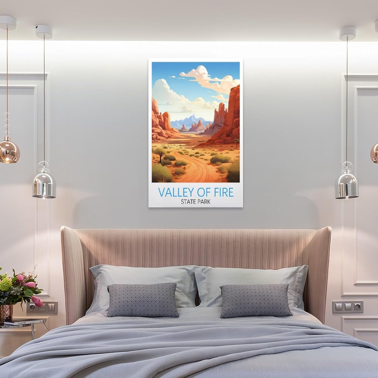 Valley of Fire State Park Nevada – Pósteres de viaje vintage de 08 x 12 pulgadas (7.9 x 11.8 in) impresiones artísticas de pared para sala de estar,