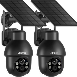 ANRAN Cámaras de seguridad inalámbricas para exteriores, cámara WiFi de seguridad solar de 2 K con PTZ de 360, visión nocturna, IP65 impermeable, ANRAN Cámaras de seguridad inalámbricas para exteriores, cámara WiFi de seguridad solar de 2 K con PTZ de 360, visión nocturna, IP65 impermeable,