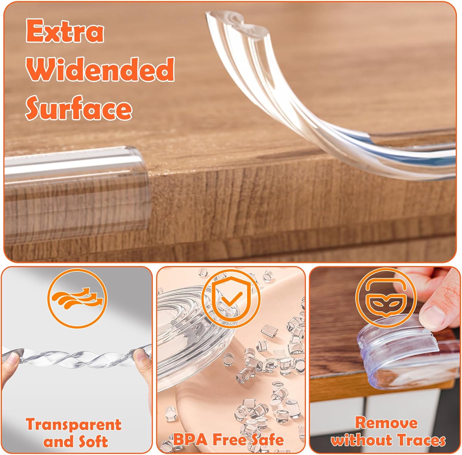 Protector de bordes a prueba de bebés de 10 pies, esquinas y bordes a prueba de bebés, protectores de esquinas para muebles, protectores de esquinas