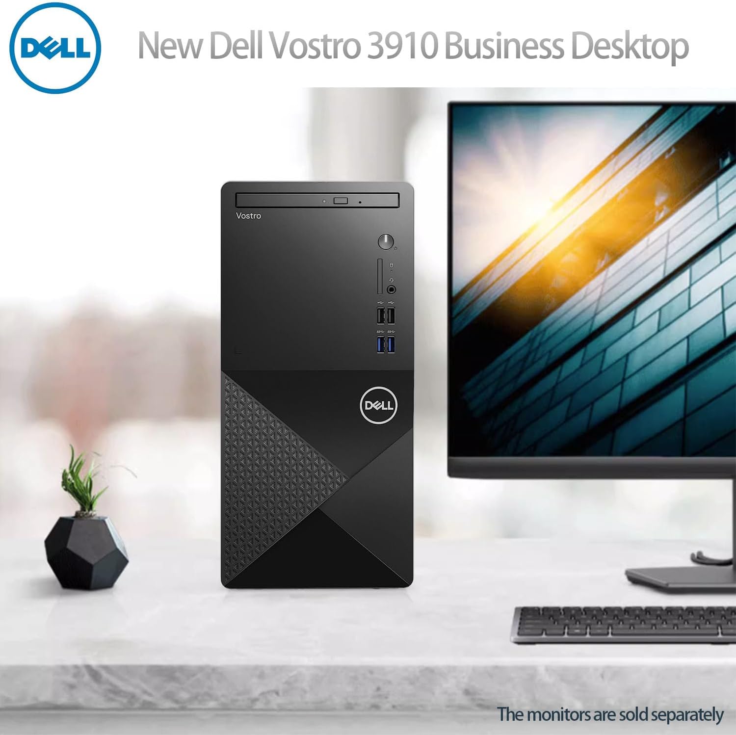Dell Computadora de escritorio Vostro 3910, procesador Intel Core i5-12400 de 12 generación, RAM DDR4 de 32 GB, SSD PCIe de 256 GB + disco duro de 1
