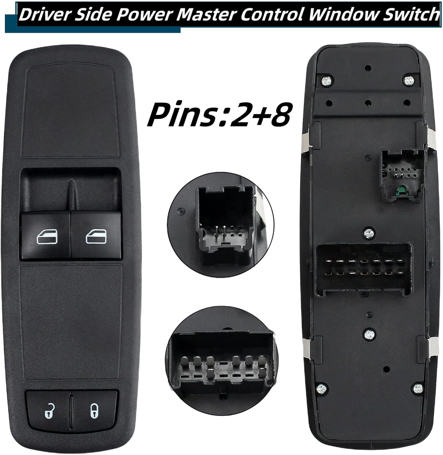 04602537AE Interruptor de ventana principal eléctrico del lado del conductor compatible con Chrysler Town & Country 2008-2009, Dodge Grand Caravan