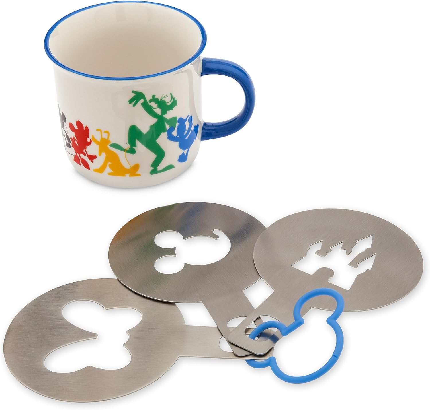 Disney Juego de tazas y plantillas de café de Mickey Mouse y sus amigos