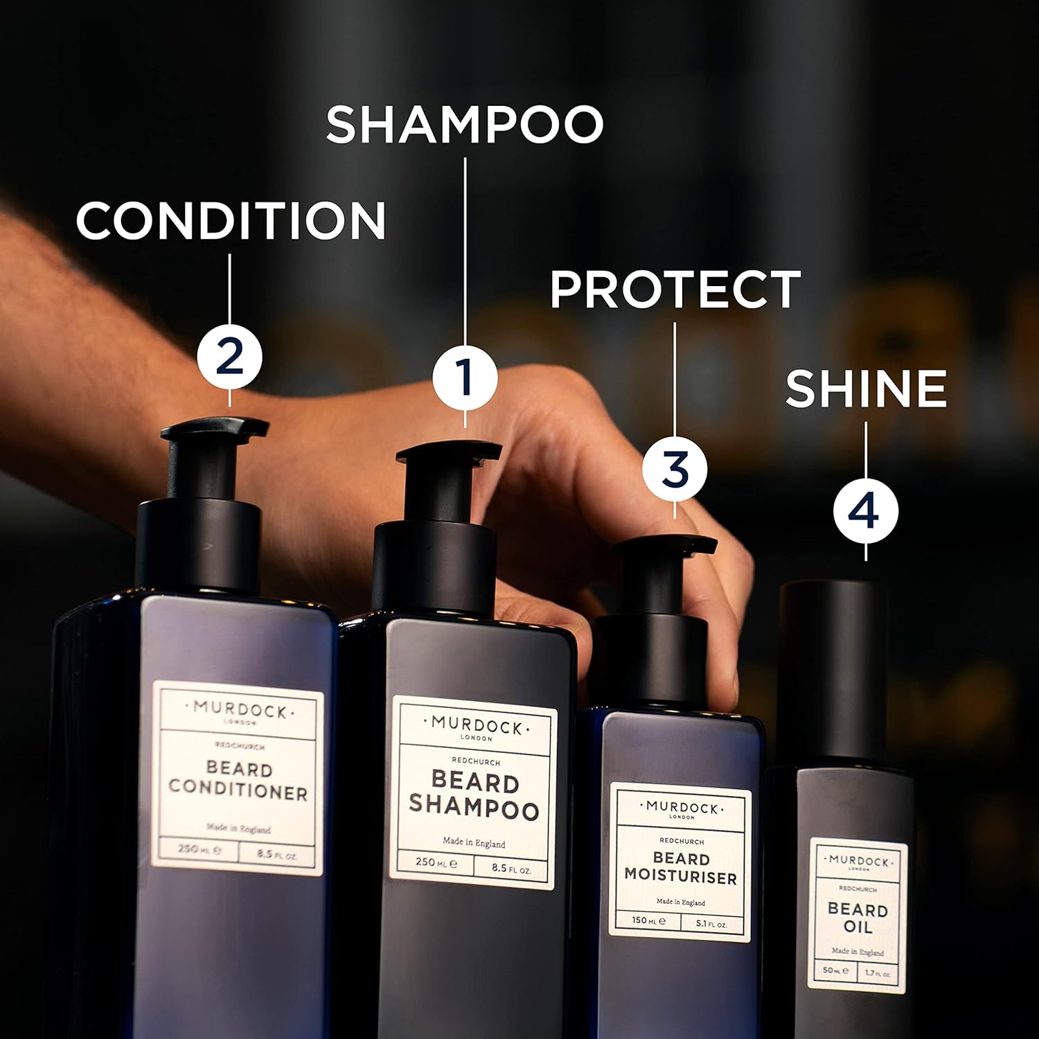 Murdock London Acondicionador de barba  Fórmula de lavado para todo tipo de cabello  Fabricado en Inglaterra  8.5 oz