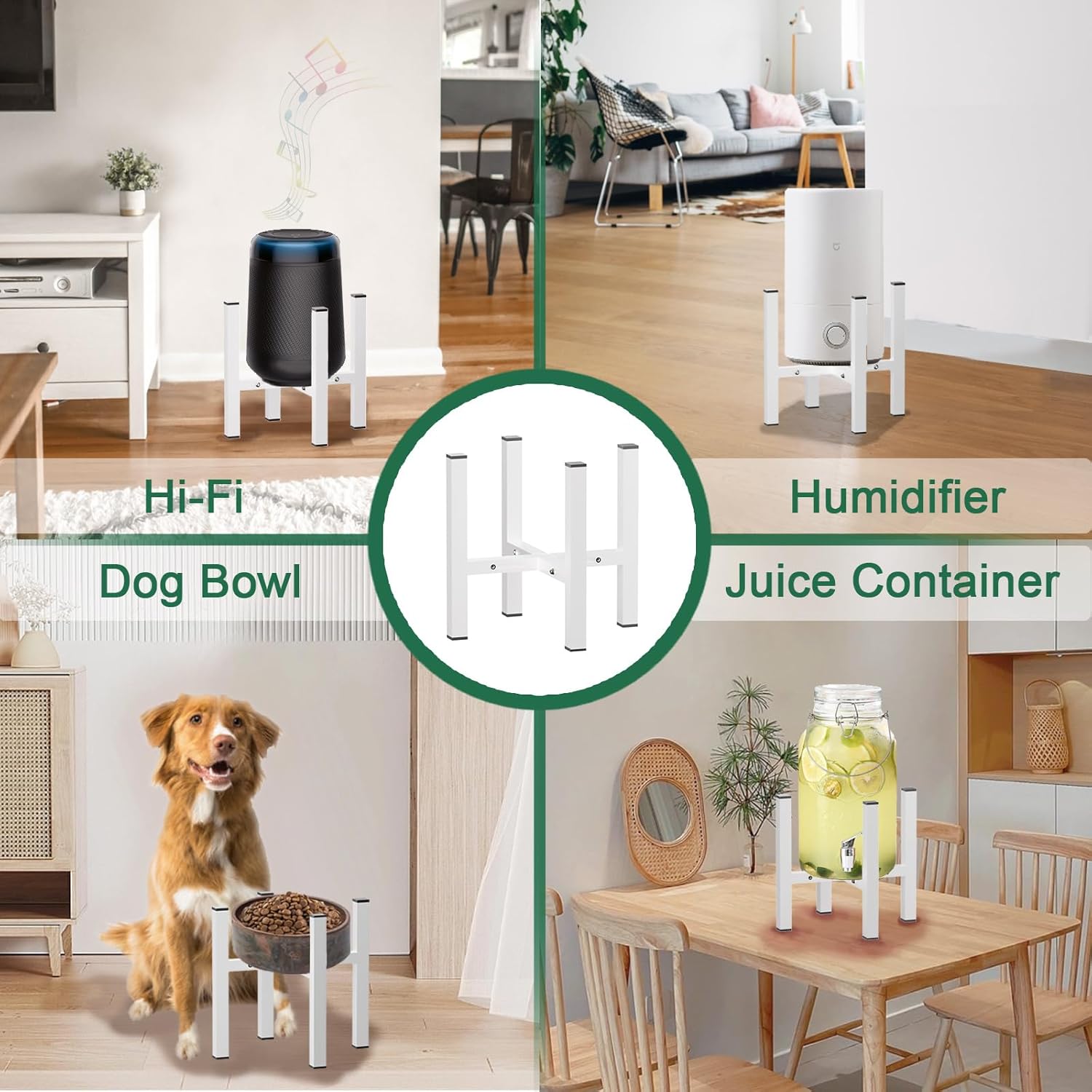 Soporte de metal ajustable para plantas, resistente para interiores y exteriores, para macetas de 8 a 13 pulgadas, color blanco (maceta no incluida)