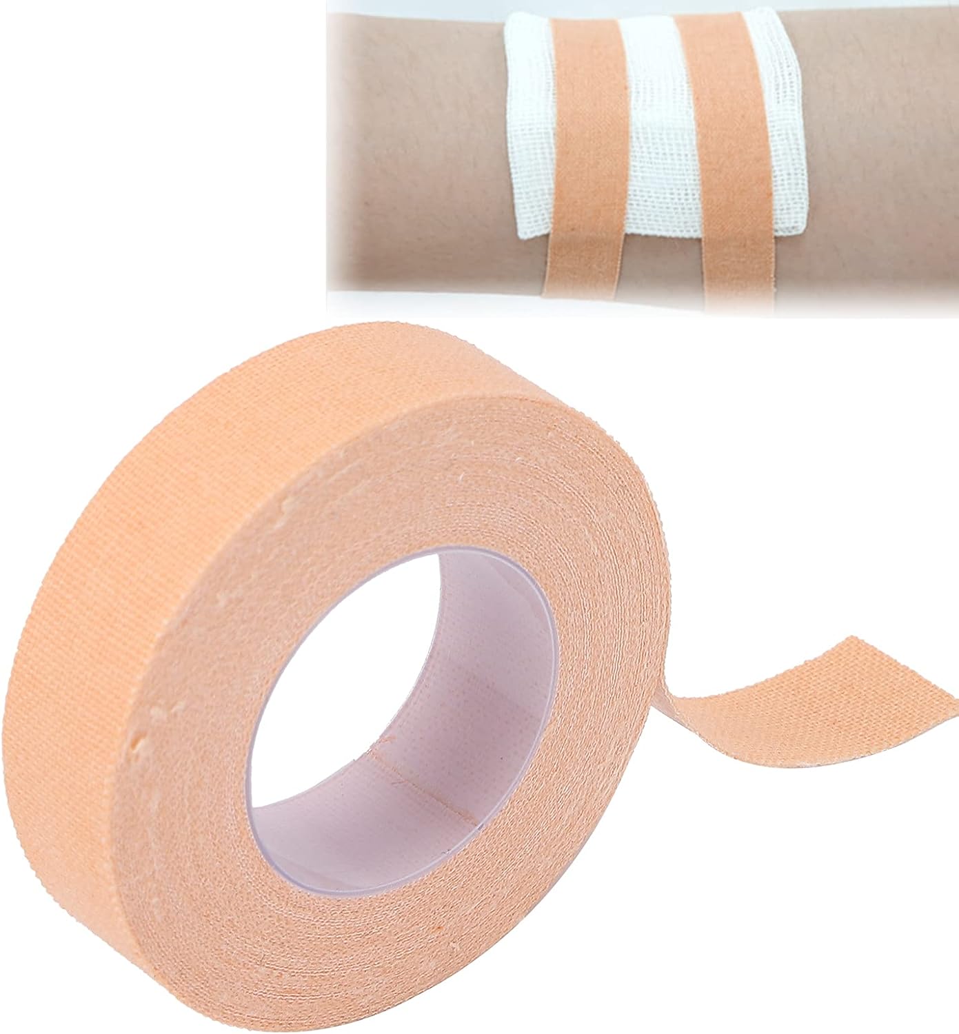 Cinta autoadhesiva, vendaje adhesivo color piel transpirable cinta quirúrgica para el cuidado de heridas deportes (0.5 in x 16.4 ft)