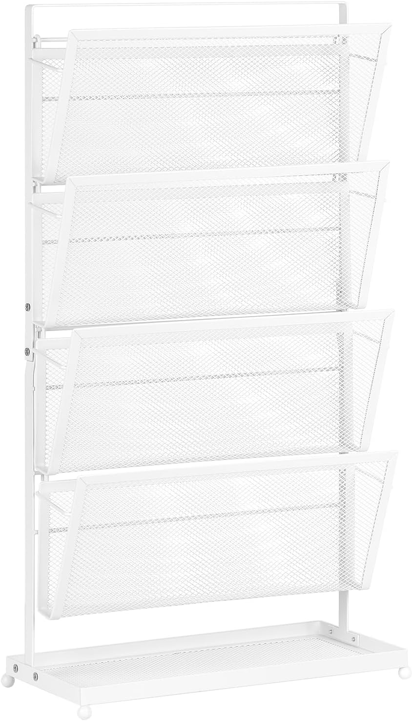 ETELI Organizador de archivos de escritorio de 4 niveles, organizador vertical de correo, encimera con bandeja de papel, de malla metálica,
