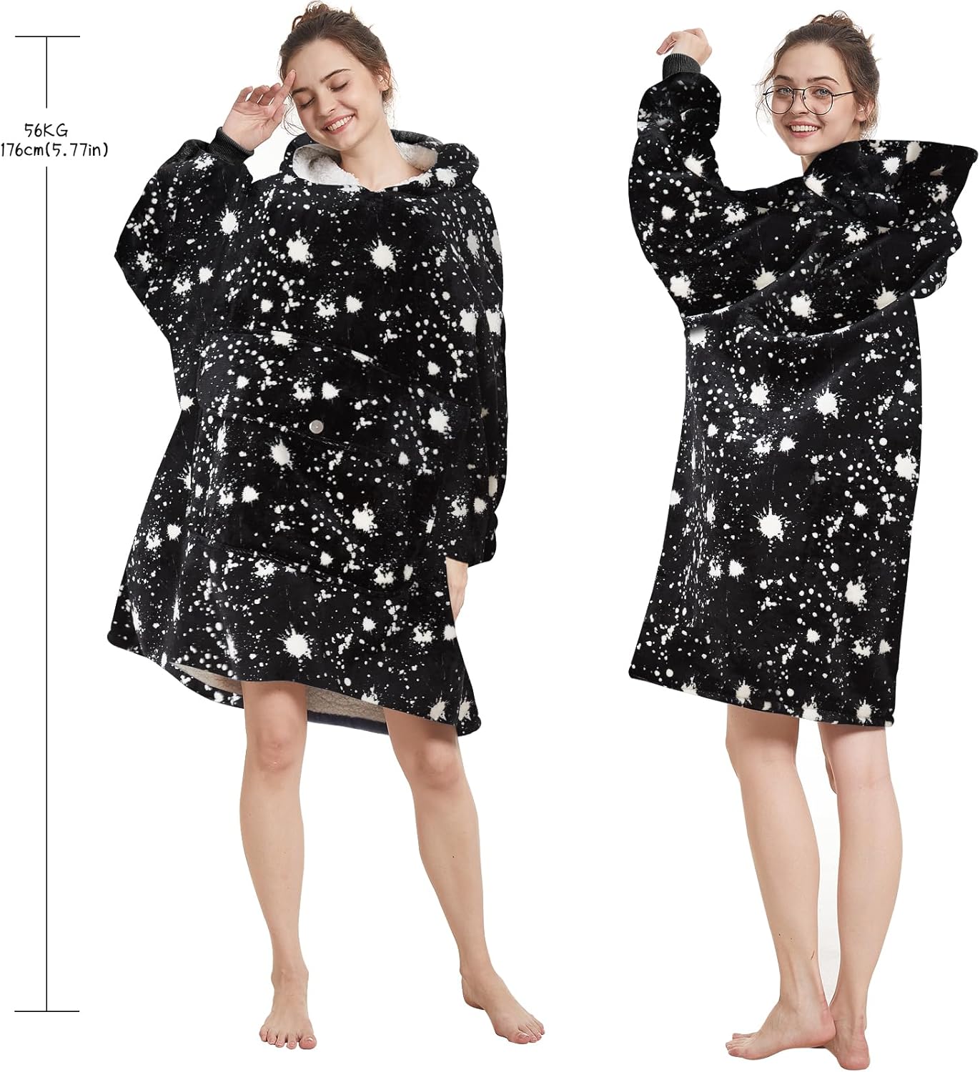 Aemilas Manta con capucha  Cálida sudadera de manta Sherpa como regalo de cumpleaños para mujeres, madres y hombres, talla única