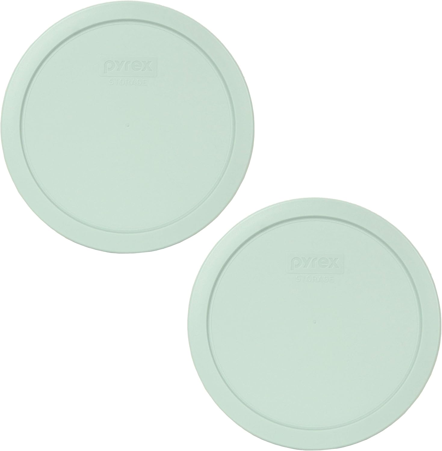 Pyrex 7402-PC Muddy Aqua – Tapa redonda de plástico para almacenamiento de alimentos, fabricada en Estados Unidos, paquete de 2