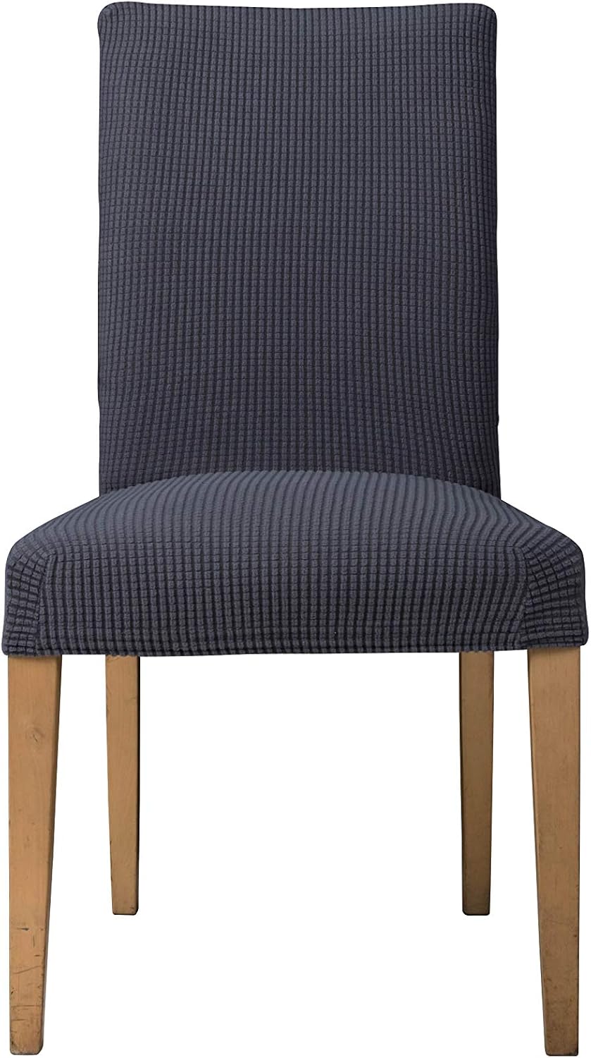 Everest Supply Paquete de 4 fundas para silla de comedor, poliéster, elastano, tela jacquard estirable para uso comercial, se adapta a la parte