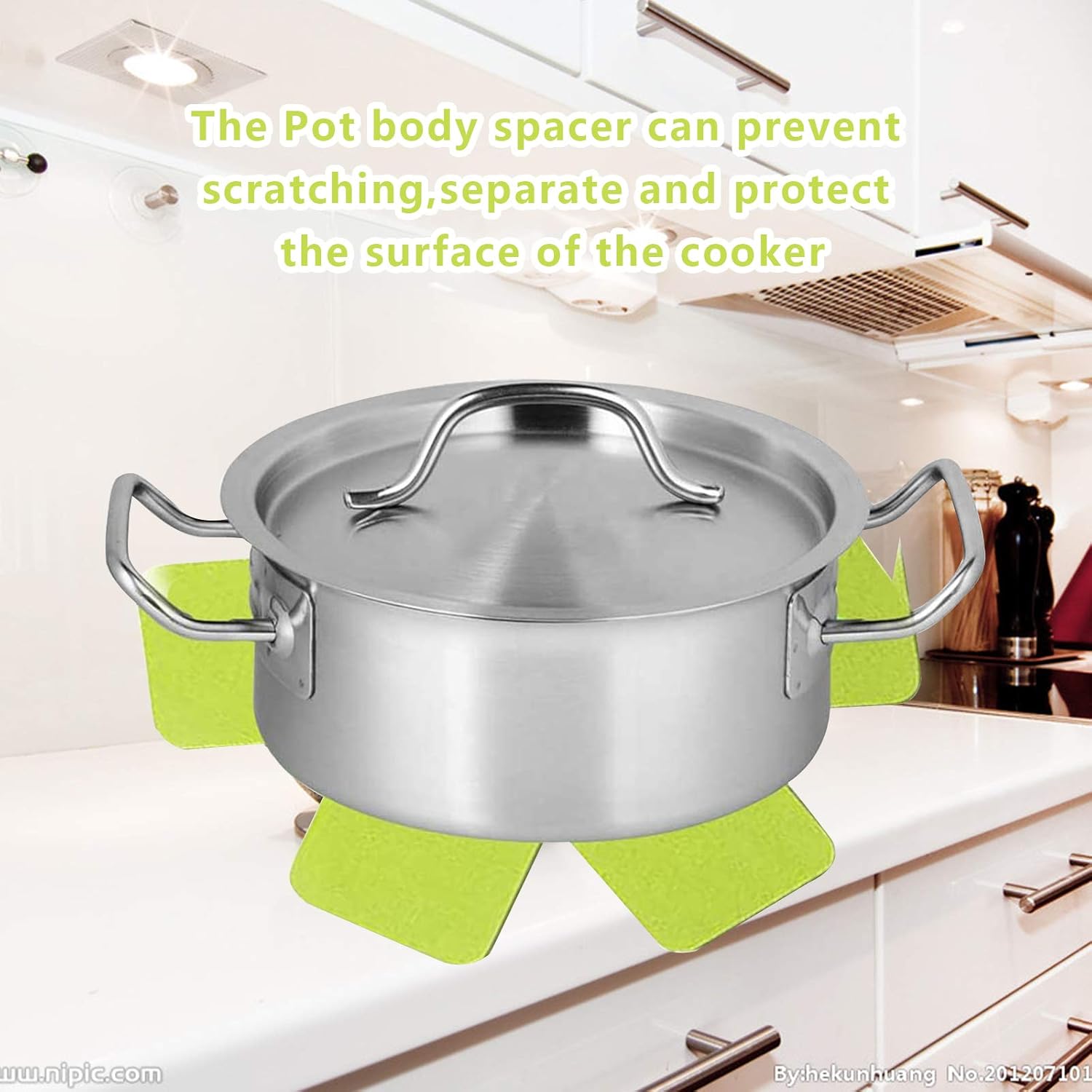 Protectores de utensilios de cocina verdes para proteger ollas separadoras, juego de protectores de estufa, almohadilla divisora de sartenes,