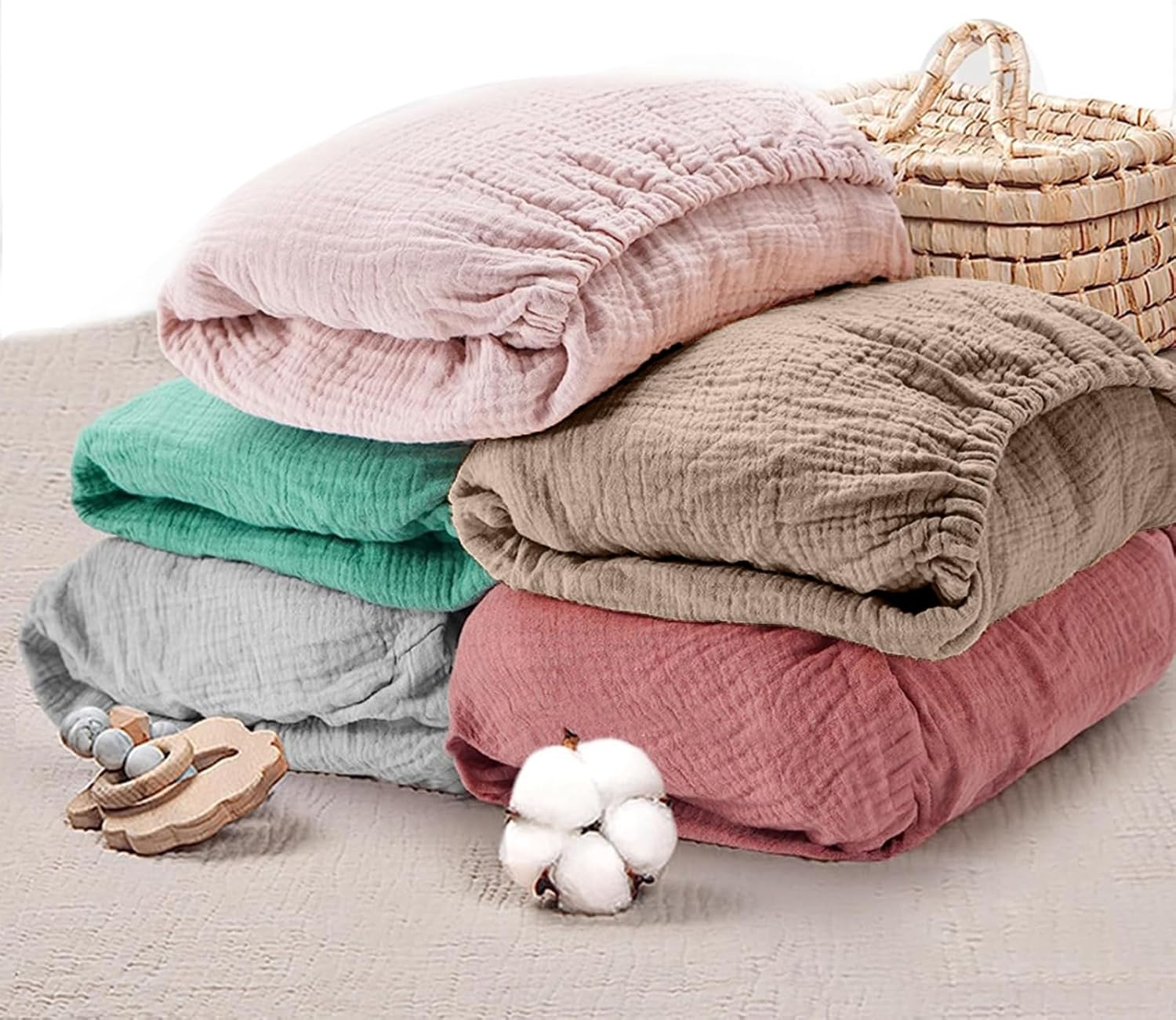 Sábanas de cuna de algodón, sábana bajera para cuna, cómoda funda de cama de algodón, suave y suave, color rojo azufaifo