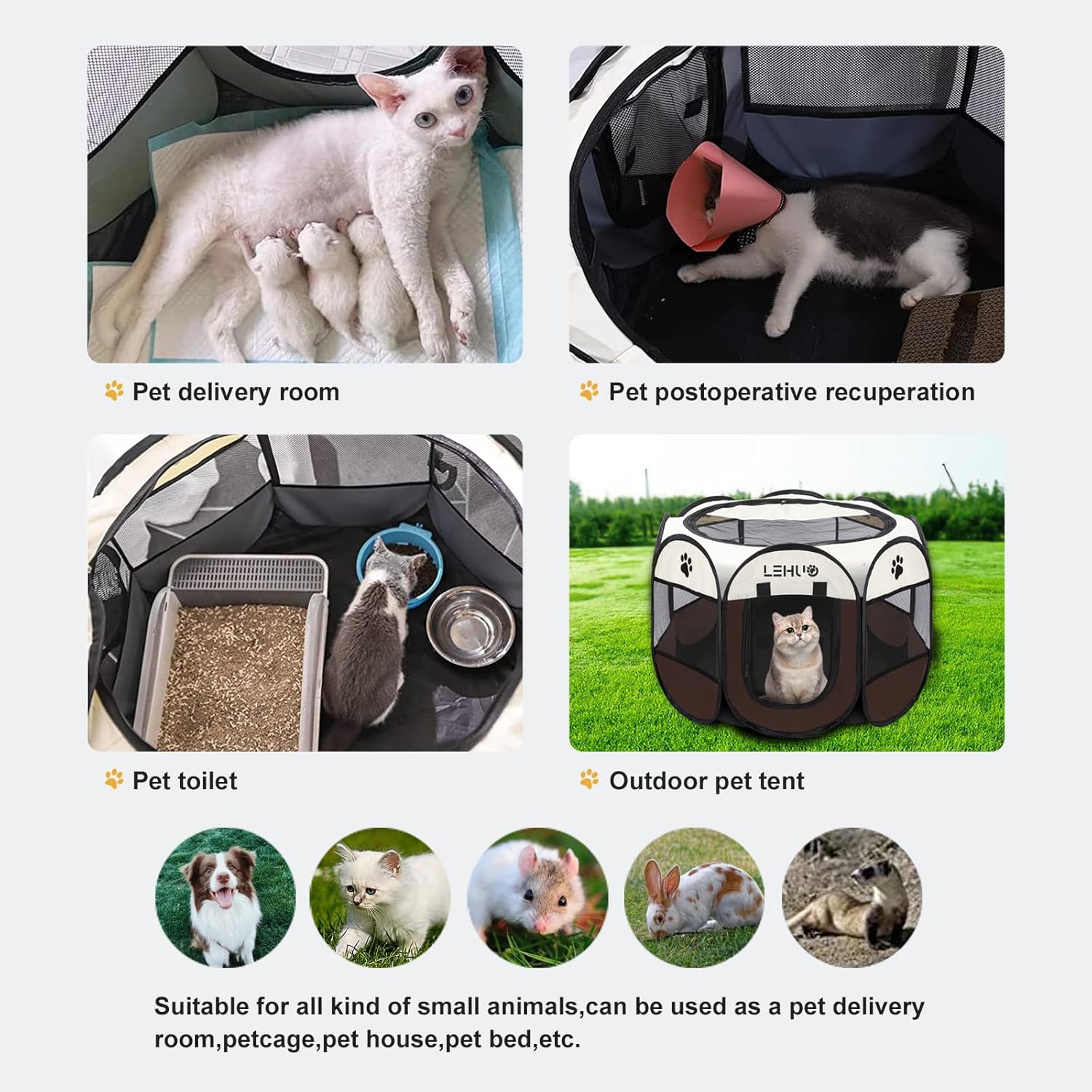 Corralito para perros para interiores, portátil, plegable, para mascotas, tela Oxford 600D de alta calidad, 45 pulgadas, con cremallera superior,