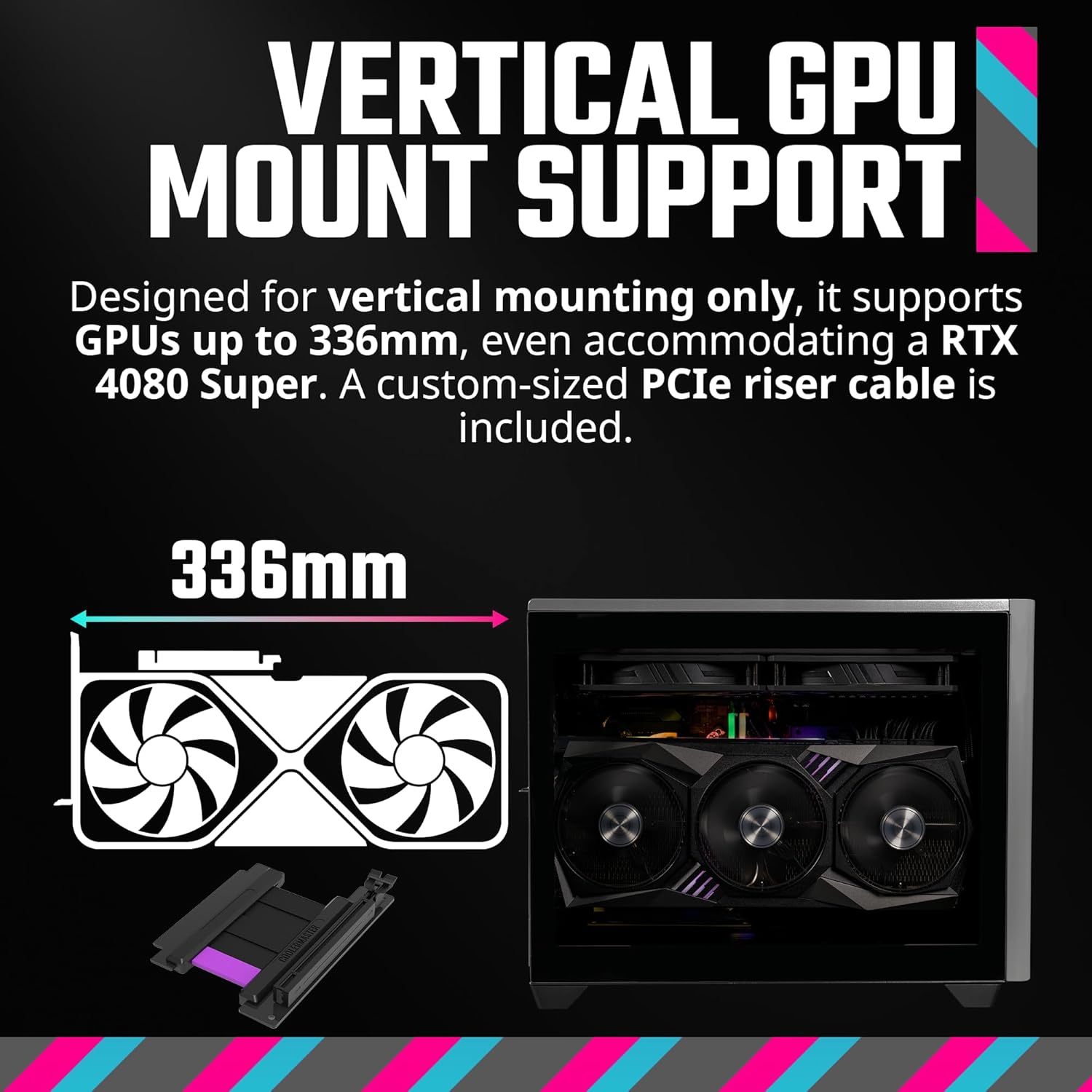 Cooler Master Funda NR200P MAX Mini-ITX con AIO de 11.024 in, 850 W SFX PSU, montaje vertical de GPU, elevador PCIe Gen4, vidrio o panel ventilado