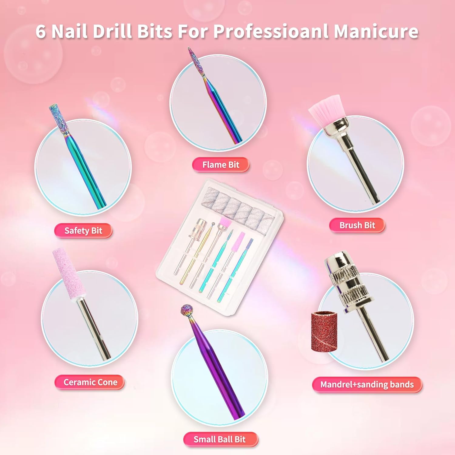 Lavinda Diamond Serise – Lámpara de uñas inalámbrica con diamantes de imitación brillantes, 35000 rpm, taladro de uñas portátil eléctrico profesional