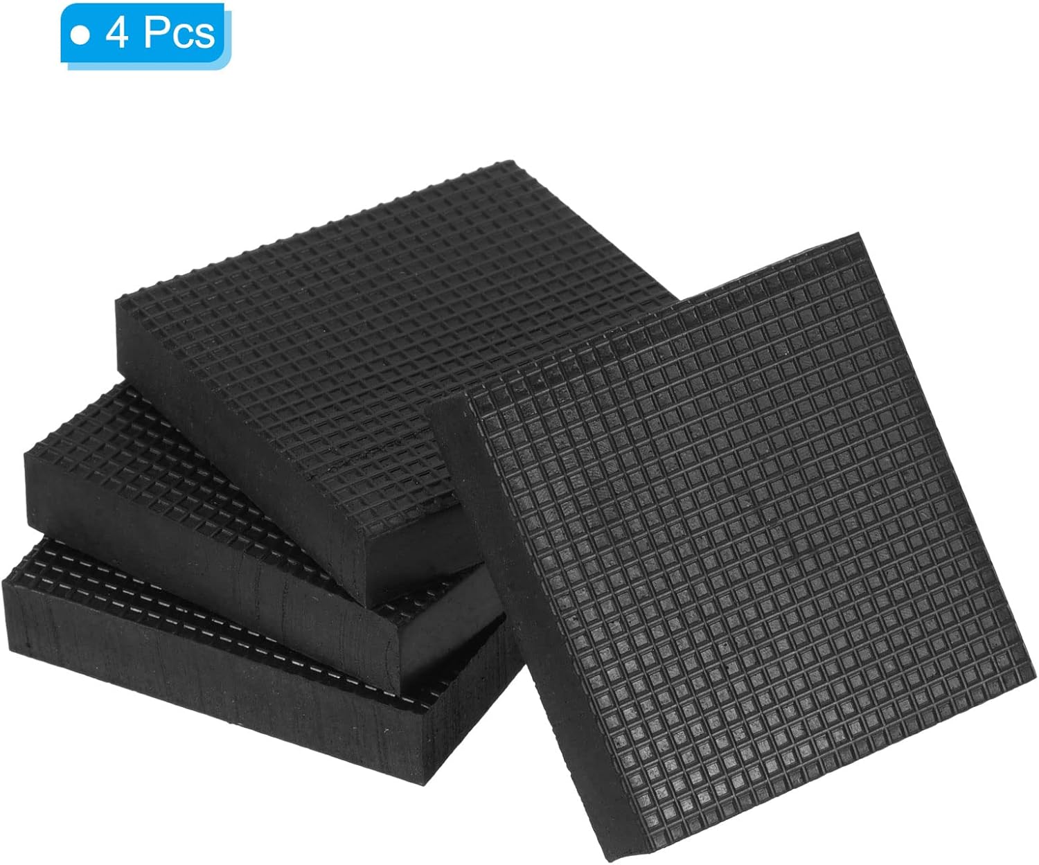 PATIKIL Patas para macetas de 2 x 2 x 0.4 pulgadas, paquete de 4 unidades, invisibles elevadores antideslizantes, cuadrados de goma para jardín,