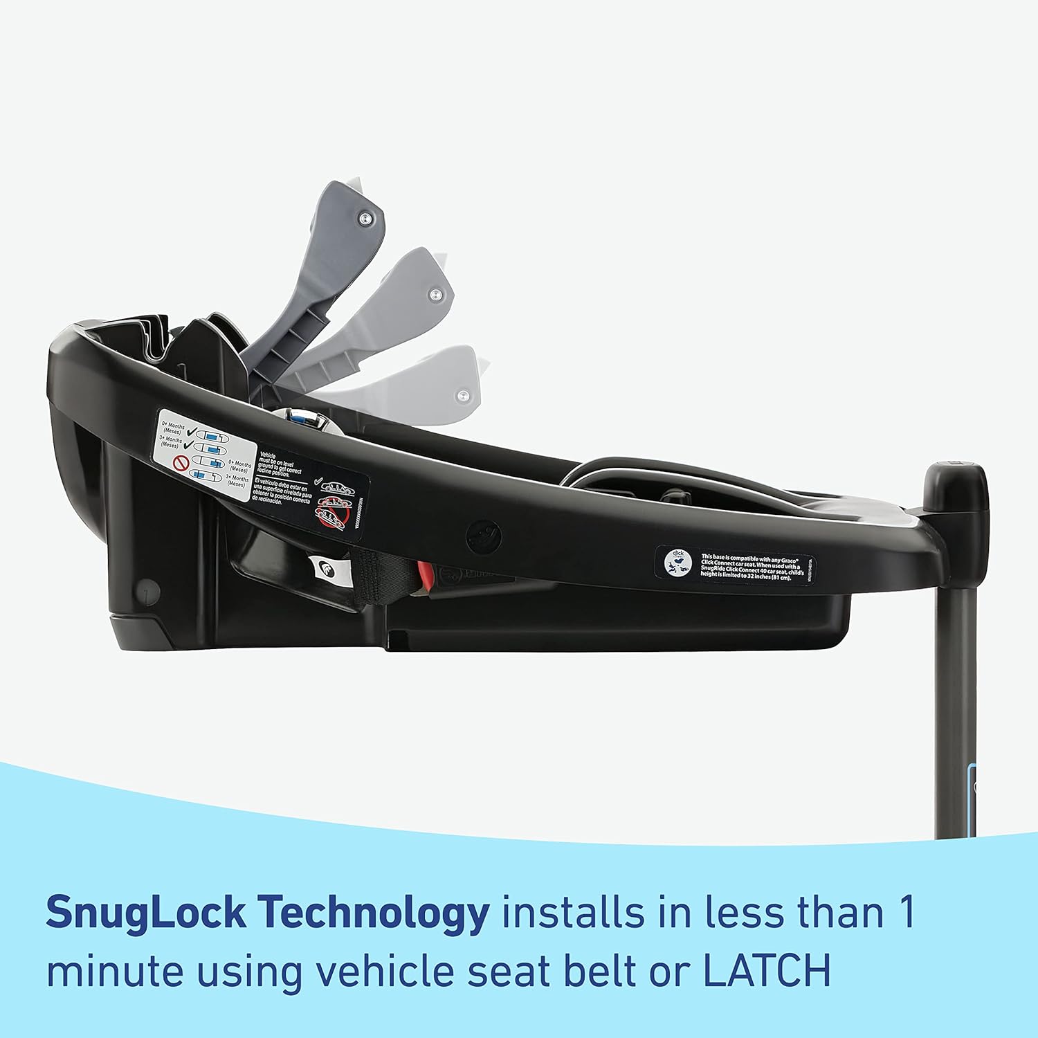 Graco SnugRide SnugLock – Base de asiento infantil para automóvil, tecnología de pierna de carga, color negro