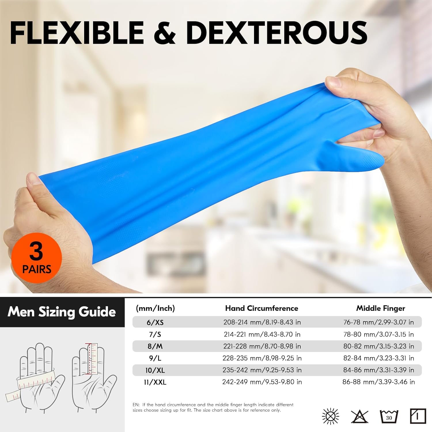 Vgo… Guantes de limpieza,Lavavajillas,Cocina,Resistente,Reutilizables