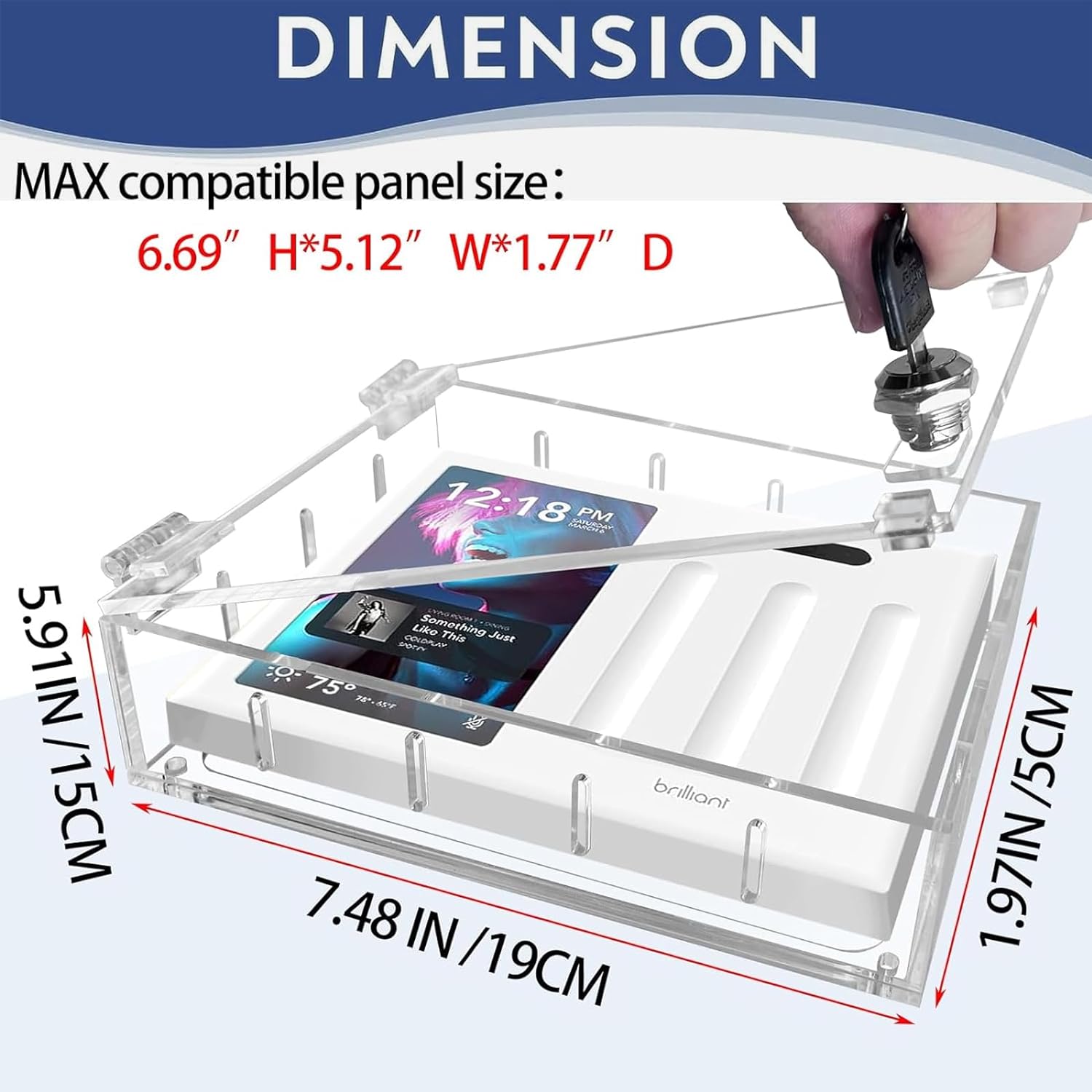 Cubierta grande para caja de termostato con llave, caja de cubierta de termostato transparente con cerradura se adapta a todos los termostatos