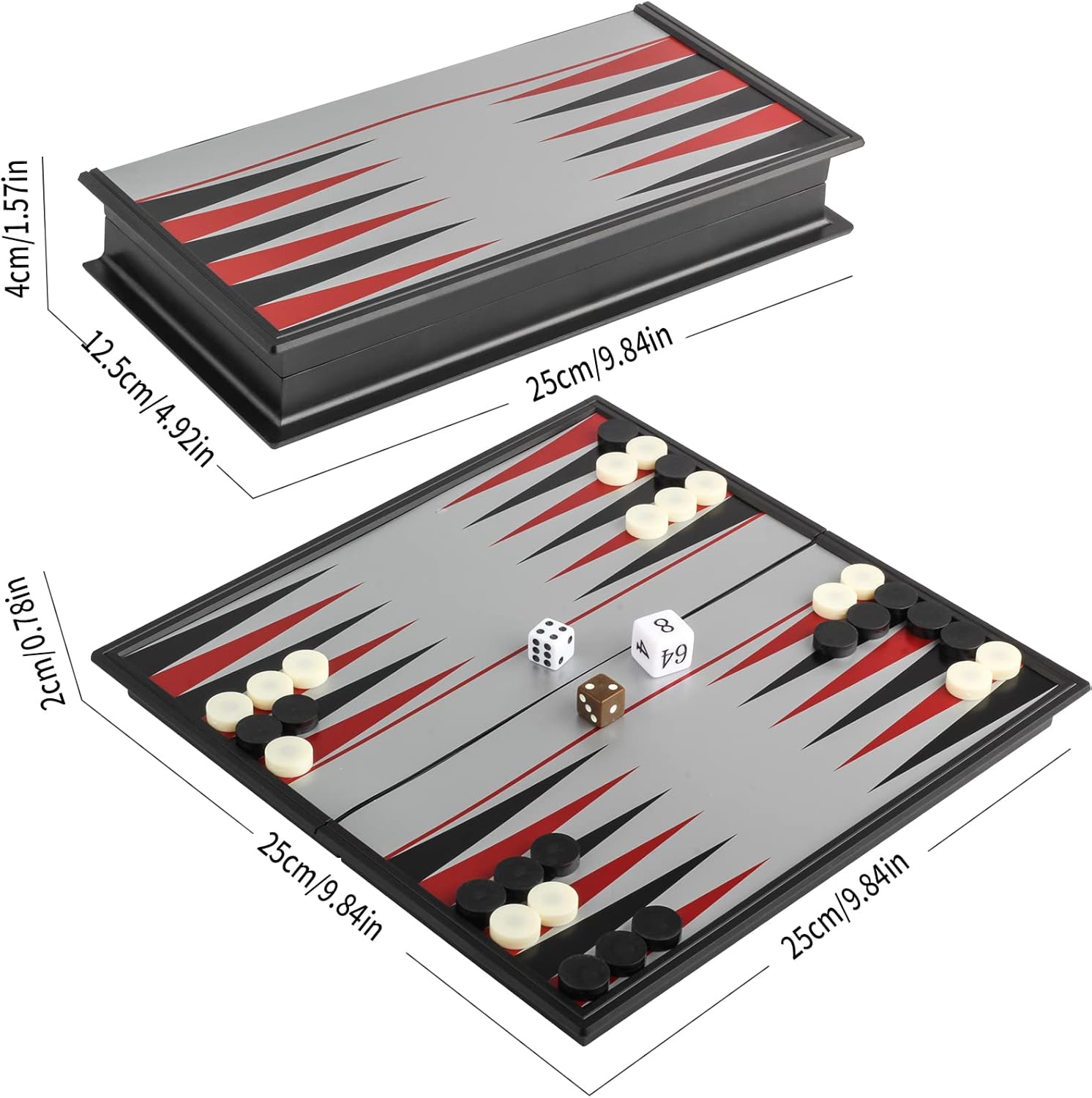 Andux Juego de mesa portátil de backgammon magnético plegable CXSLQ-01 (M)