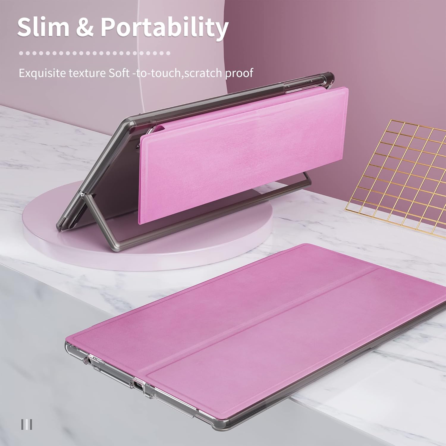 Funda para tablet TJD de 10.1 pulgadas, con múltiples ángeles de visión y soporte de piel sintética, compatible con TJD MT1011 con pantalla táctil,
