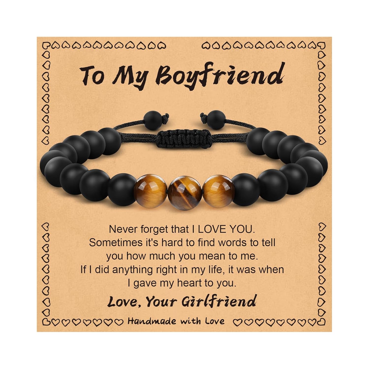 SUPHELPU Teen Boy Men Gifts for Christmas, New Year, Birthday, Valentine’s Day, Engagement, Anniversary, Graduation, Nature Stone Bangle Bracelets