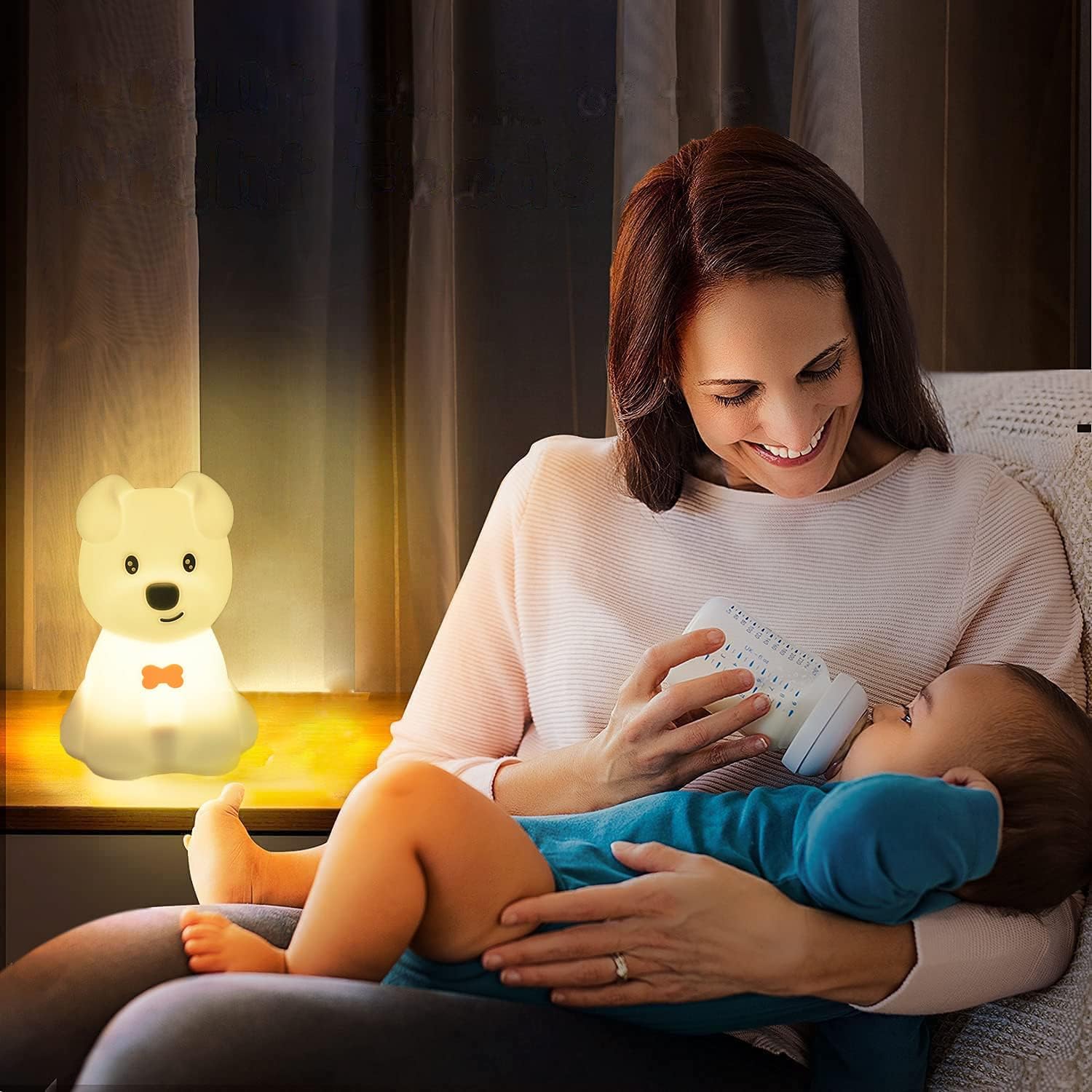 Luz nocturna para niños, lindas lámparas LED recargable, lámpara de noche para dormir, con sensor táctil, para regalo de vacaciones (dinosaurio)