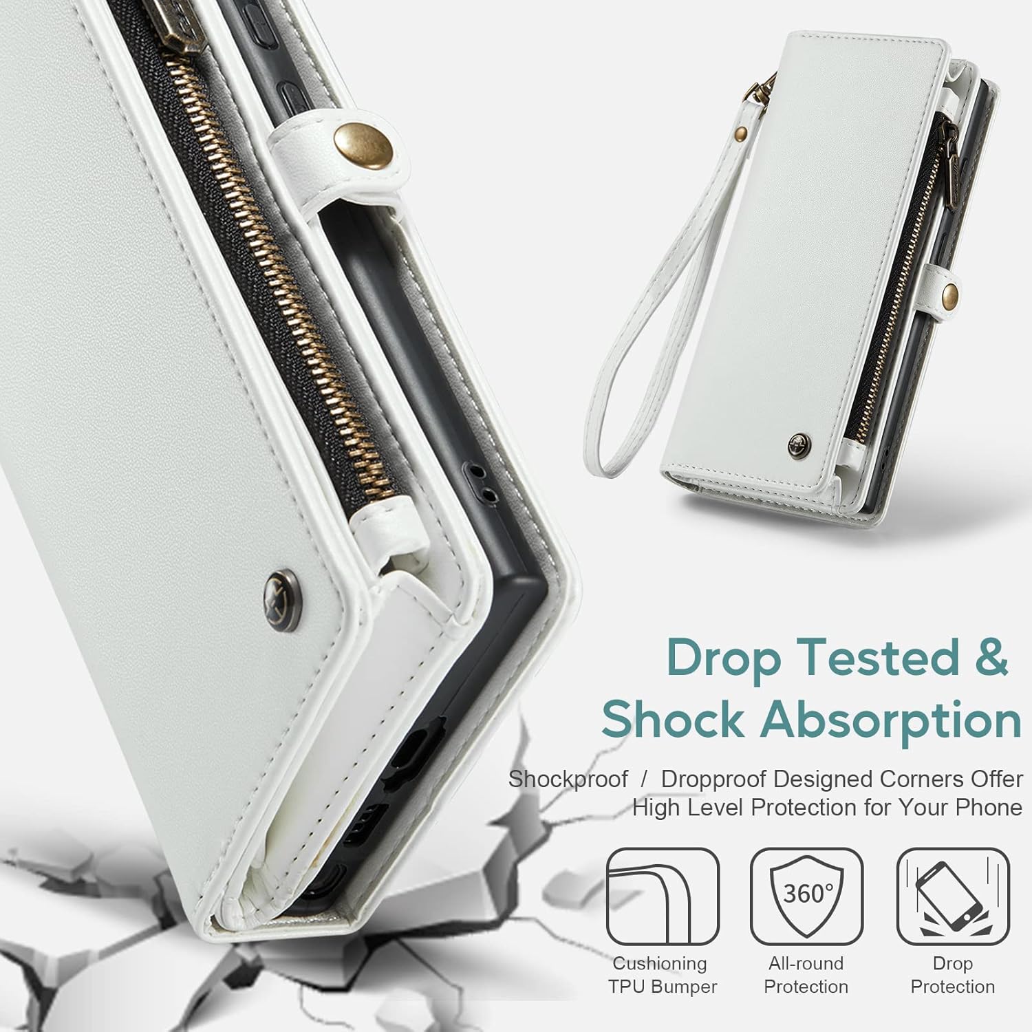 ASAPDOS Funda tipo cartera para Samsung Galaxy A54 5G de 6.5 pulgadas 2023, correa de piel sintética retro con cierre magnético, bloqueo RFID,