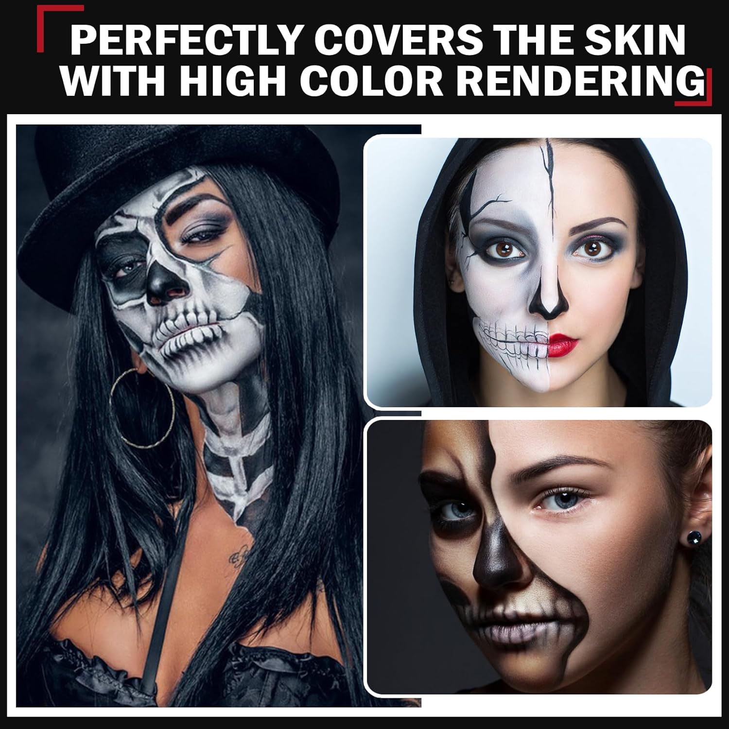 Kit de maquillaje de payaso de 3 piezas, pintura corporal profesional a base de aceite a base de aceite para adultos, Halloween, efectos especiales,