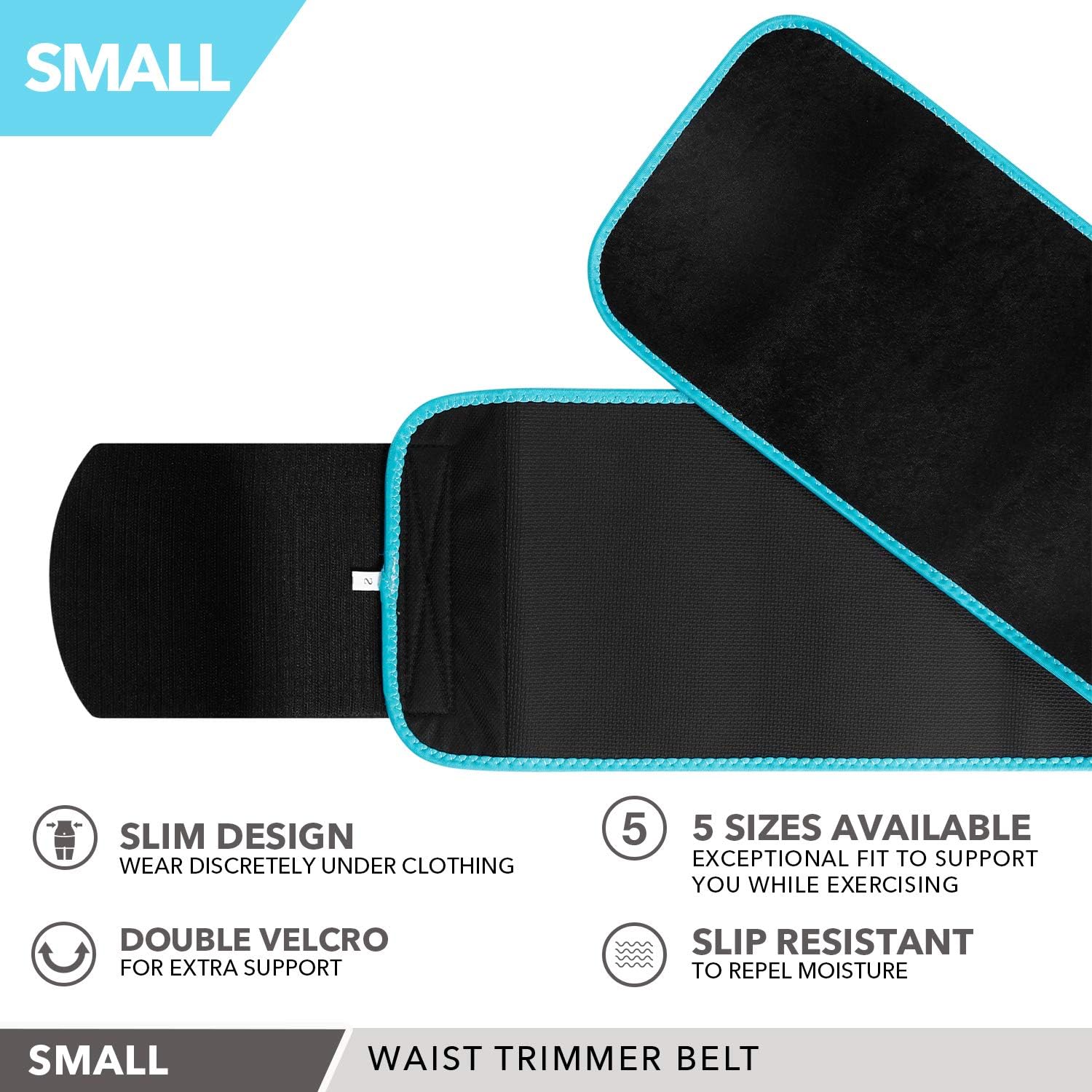 Day 1 Fitness – Cinturón reductor de cintura duradero para pérdida de peso, entrenamiento abdominal, 5 opciones de tamaño, pequeño a XXL, unisex