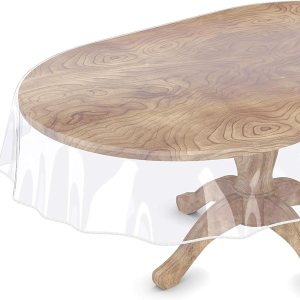 Protector de mesa transparente redondo de 54 pulgadas vinilo de plástico transparente impermeable para muebles de cocina comedor protector de mesa Protector de mesa transparente redondo de 54 pulgadas vinilo de plástico transparente impermeable para muebles de cocina comedor protector de mesa