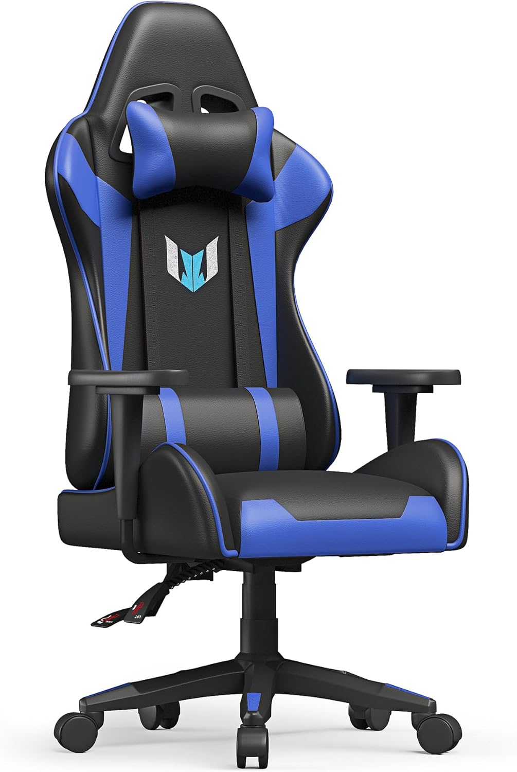 Bigzzia Silla de oficina ergonómica para videojuegos, silla de escritorio giratoria de altura ajustable, silla de computadora reclinable con soporte